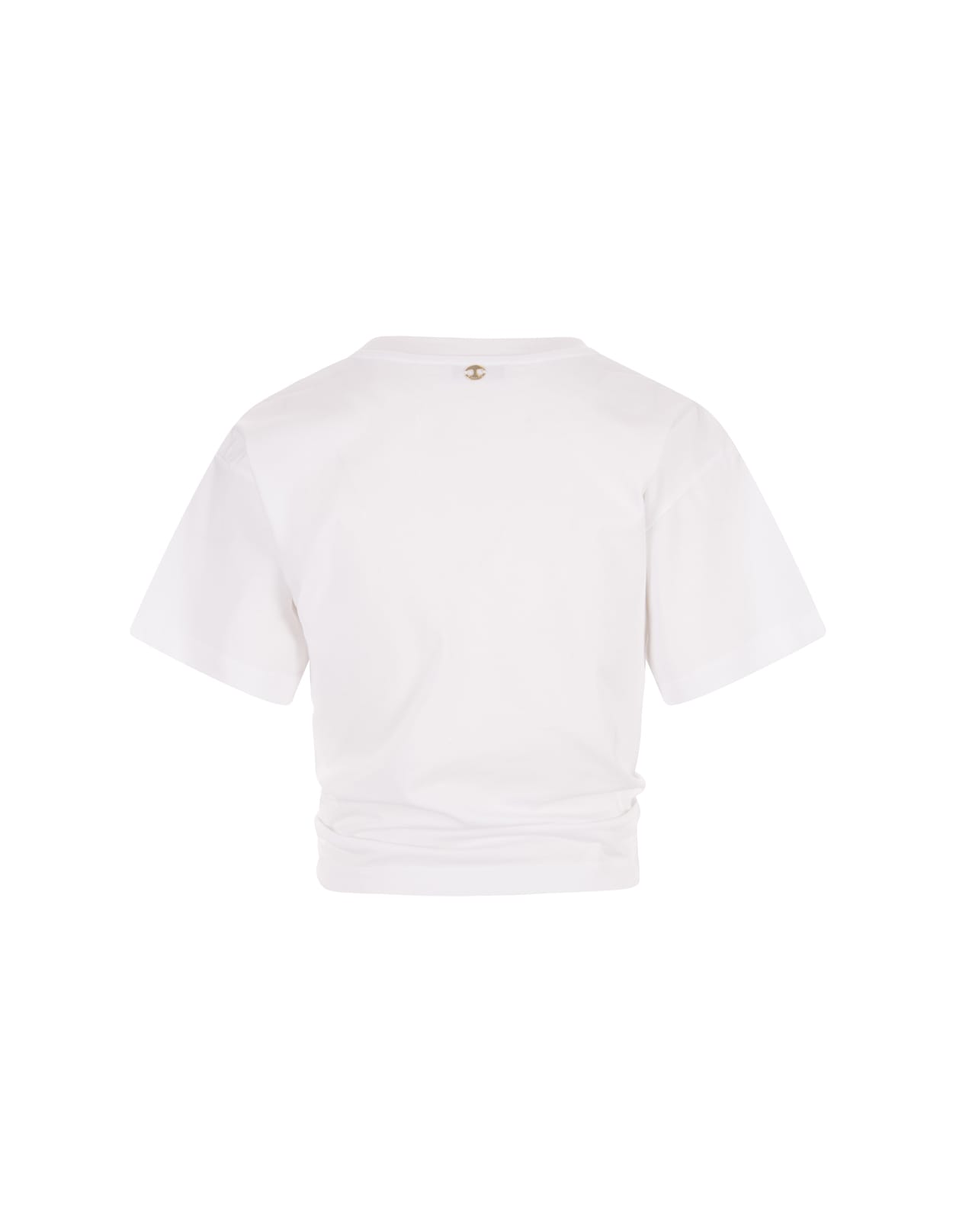 Shop Rabanne White Crop T-shirt With Ring Detail