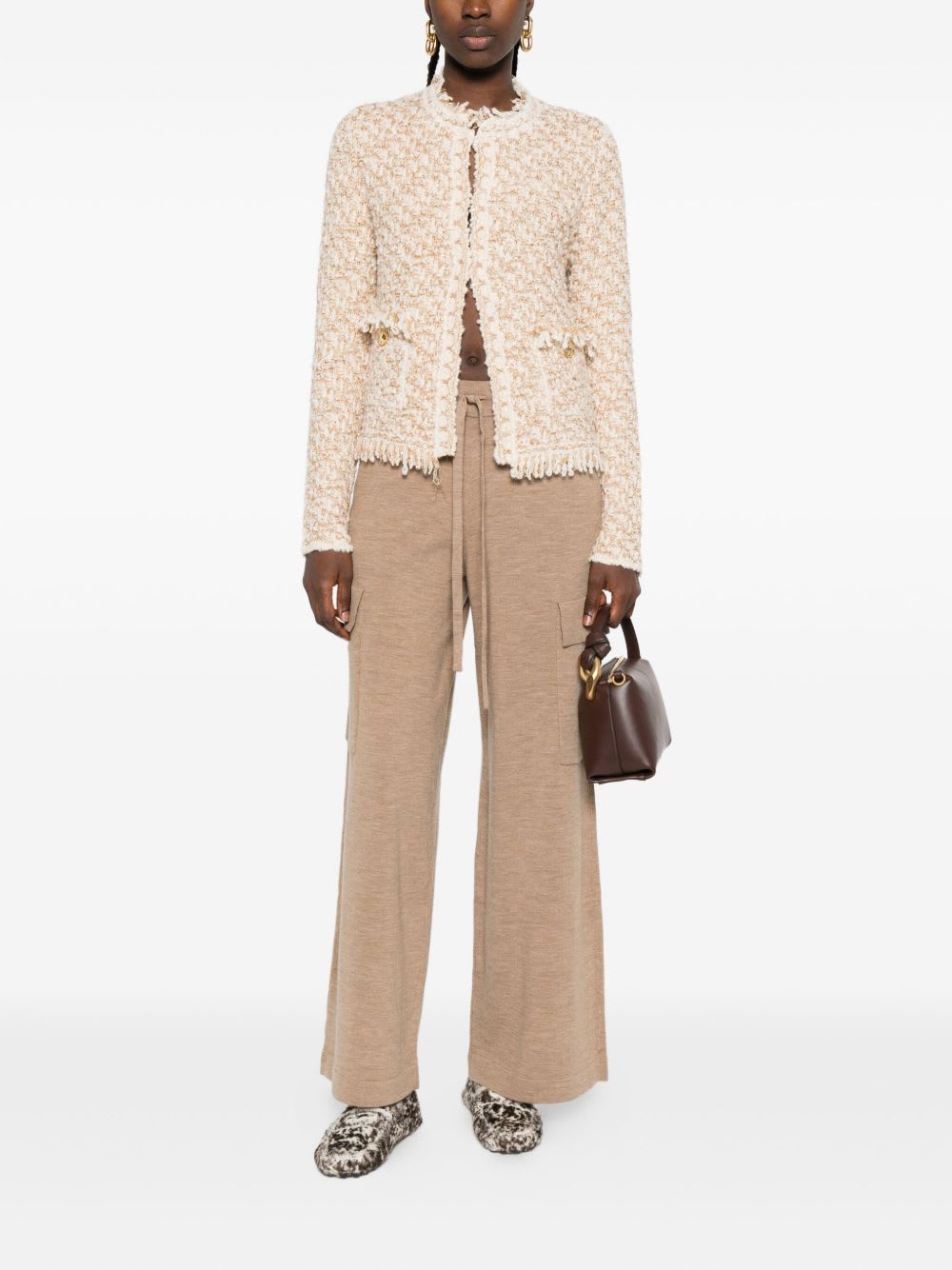 Fabiana Filippi Bicolor Tweed Boucle Jacket In Multi