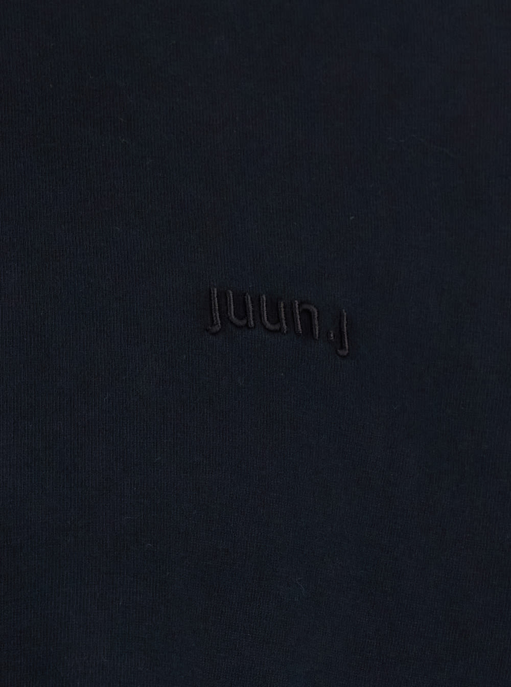 Juunj Black T-shirt With Tone-on-tone Logo Embroidered On The Front In Blu