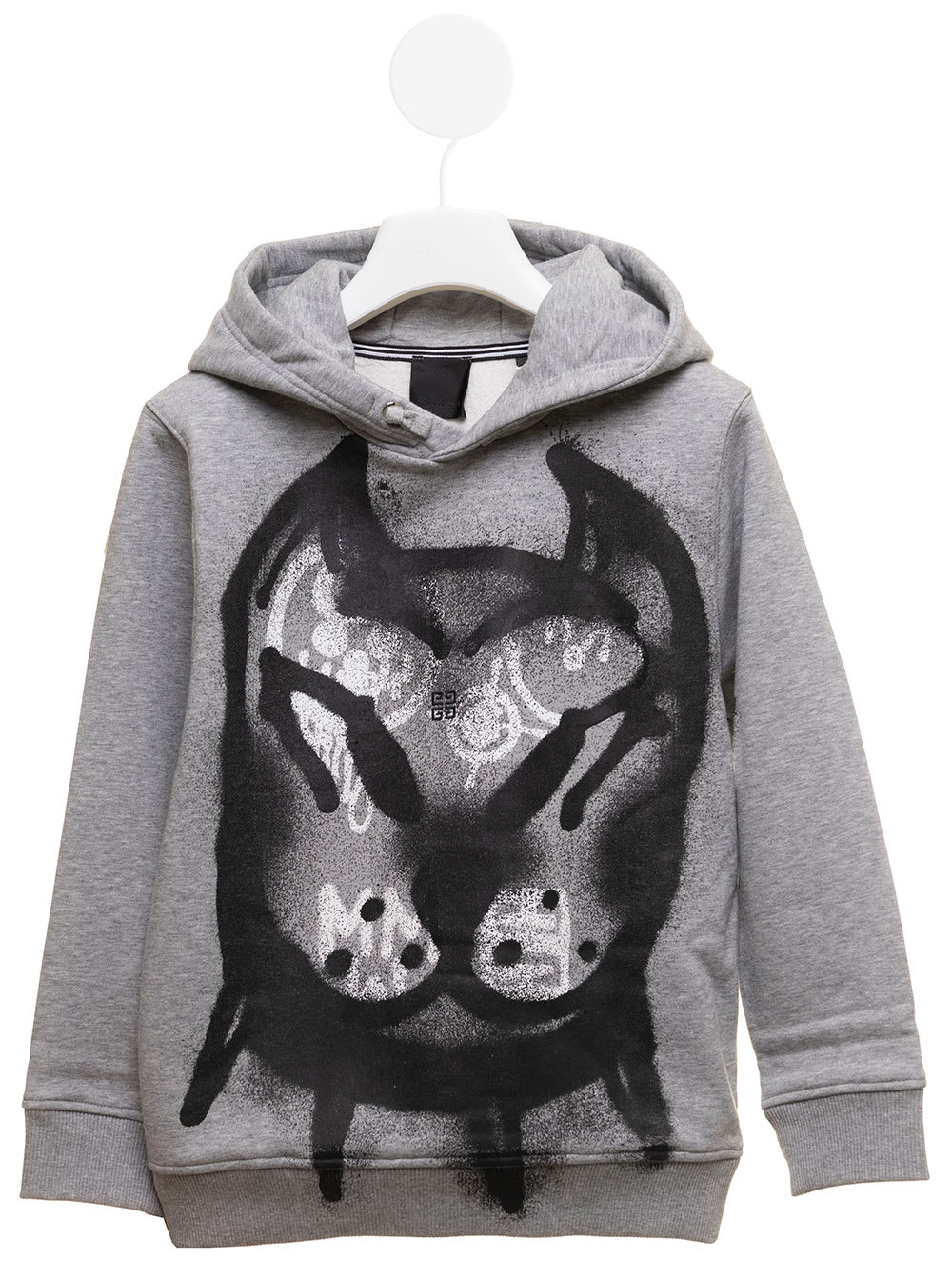 Grey Jersey Hoodie With Graffiti Front Print Givenchy Kids Boy