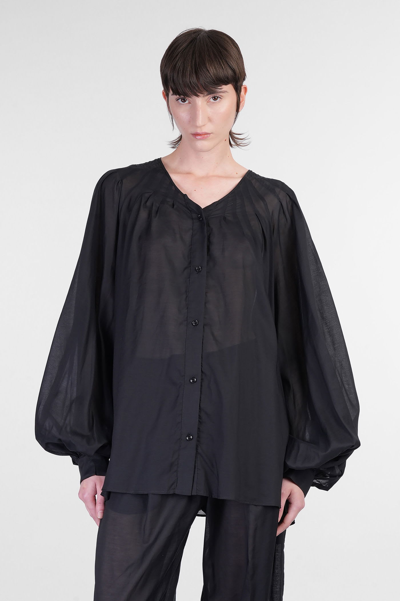 Biro Shirt In Black Cotton
