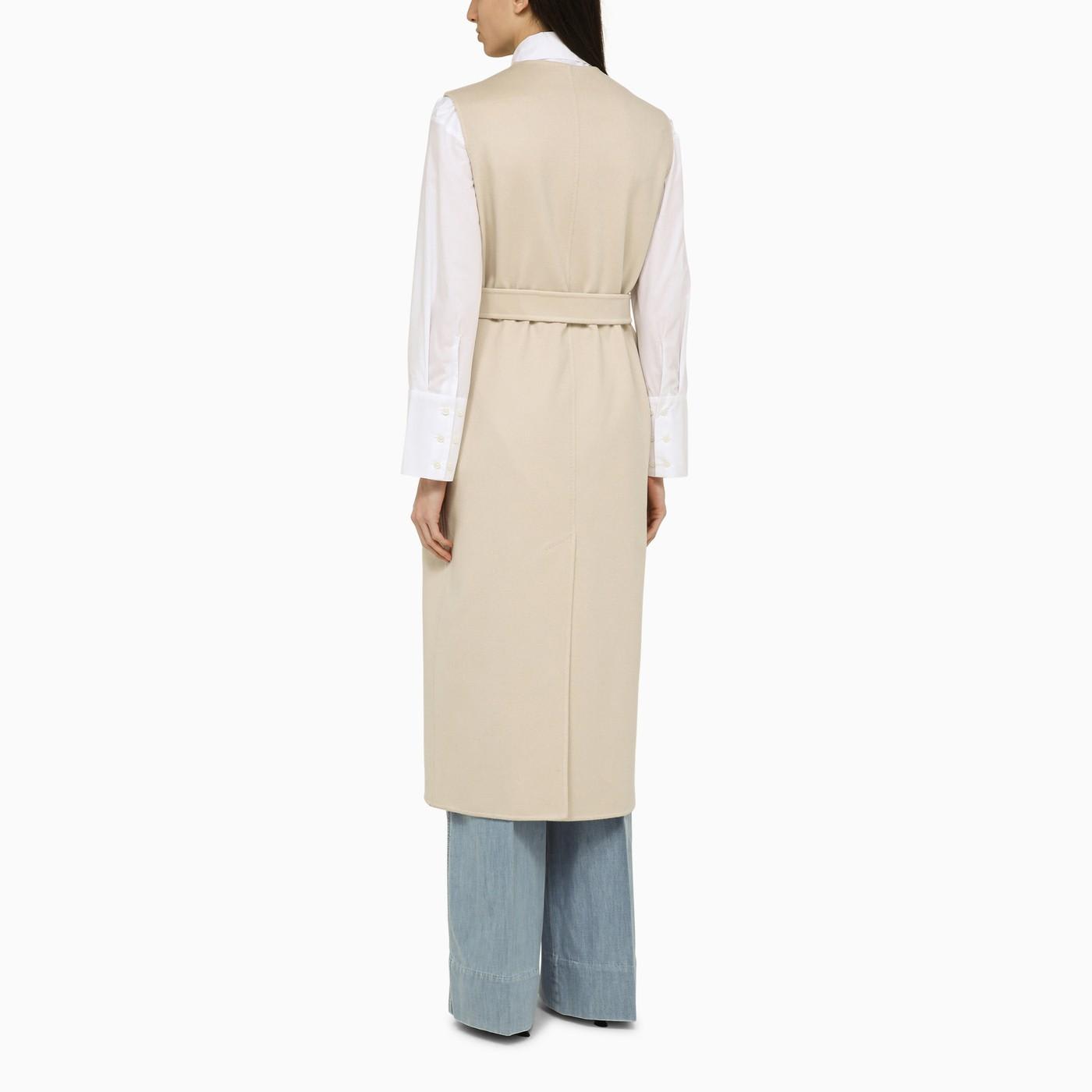 Shop Max Mara Beige Wool And Cashmere Long Vest In Neutrals