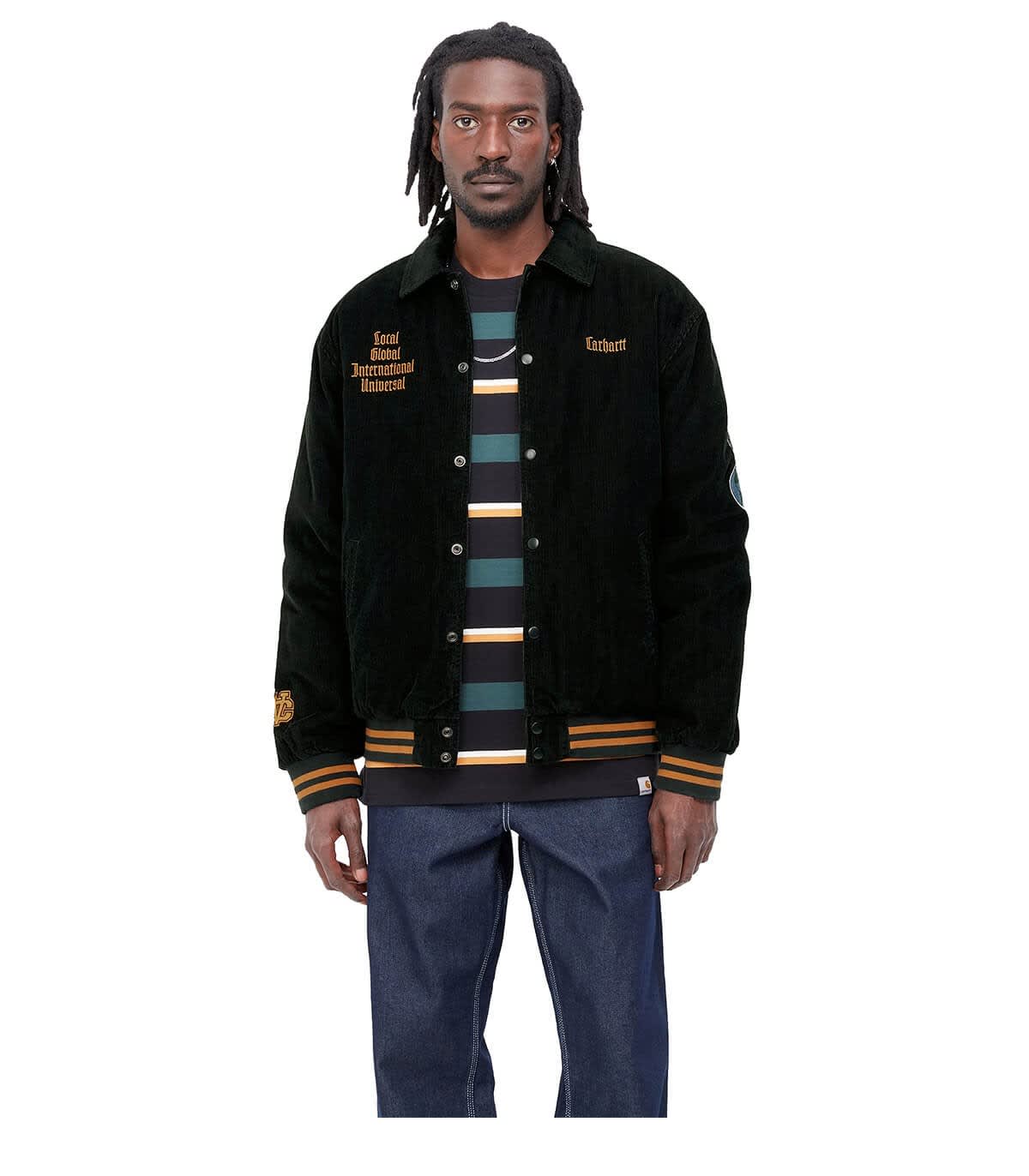 Carhartt Letterman Dark Green Jacket | ModeSens