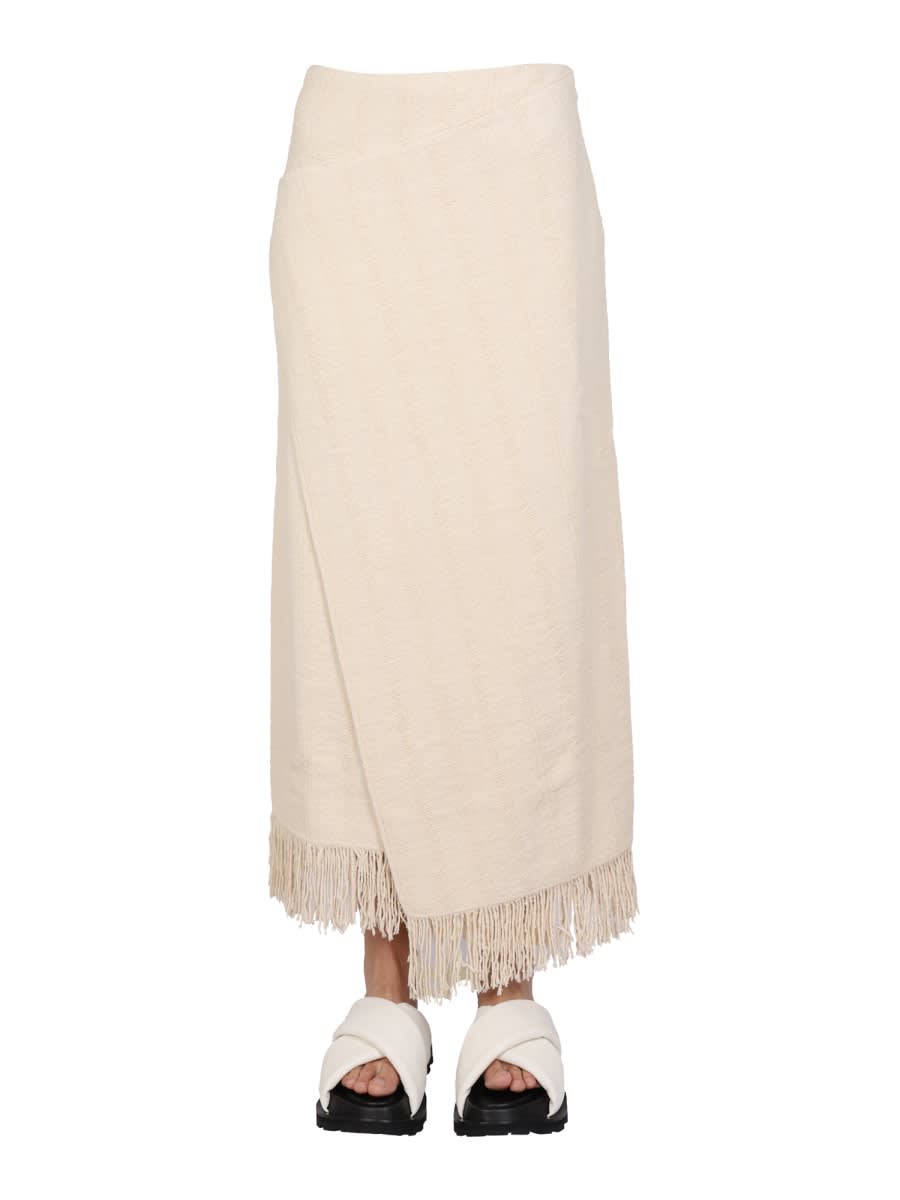 Shop Jil Sander Wallet Skirt In Powder