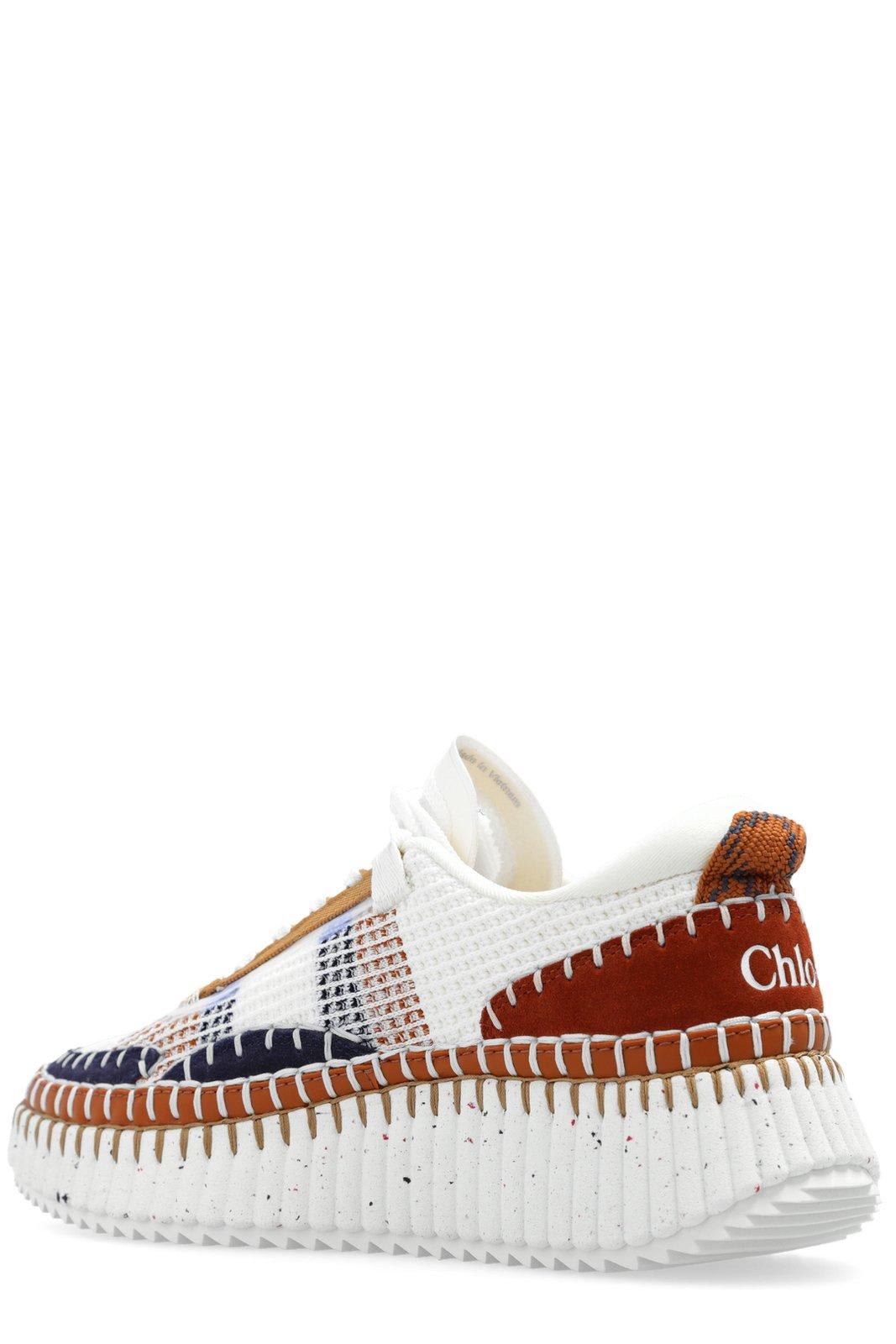 Shop Chloé Nama Lace-up Sneakers In Red