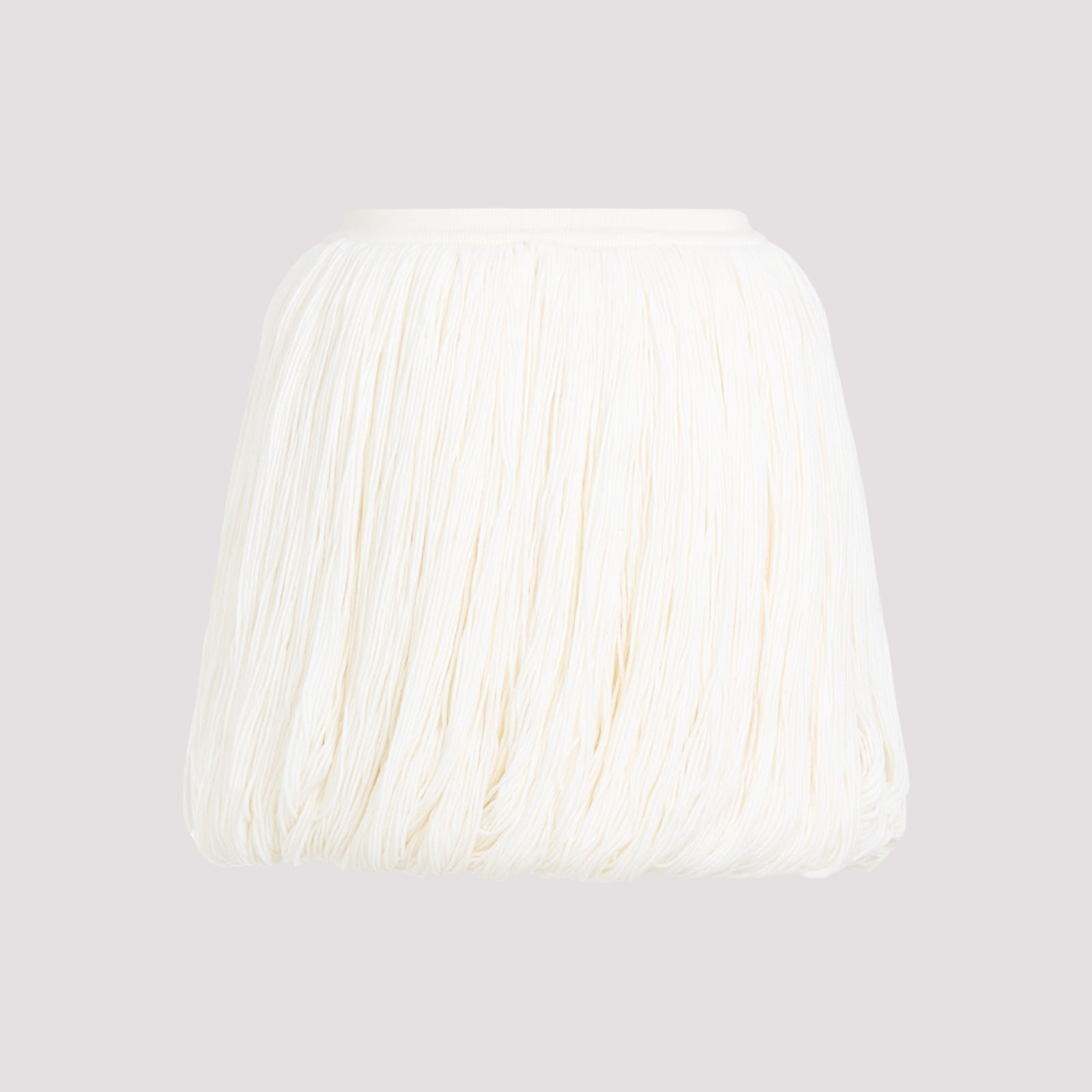 Shop Alaïa Fringes Skirt In Blanc Casse