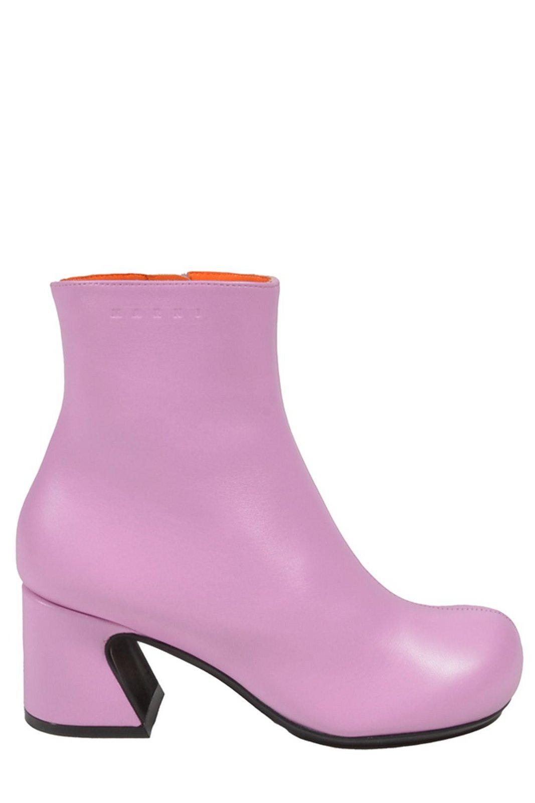 Marni Round Toe Zip-up Ankle Boots