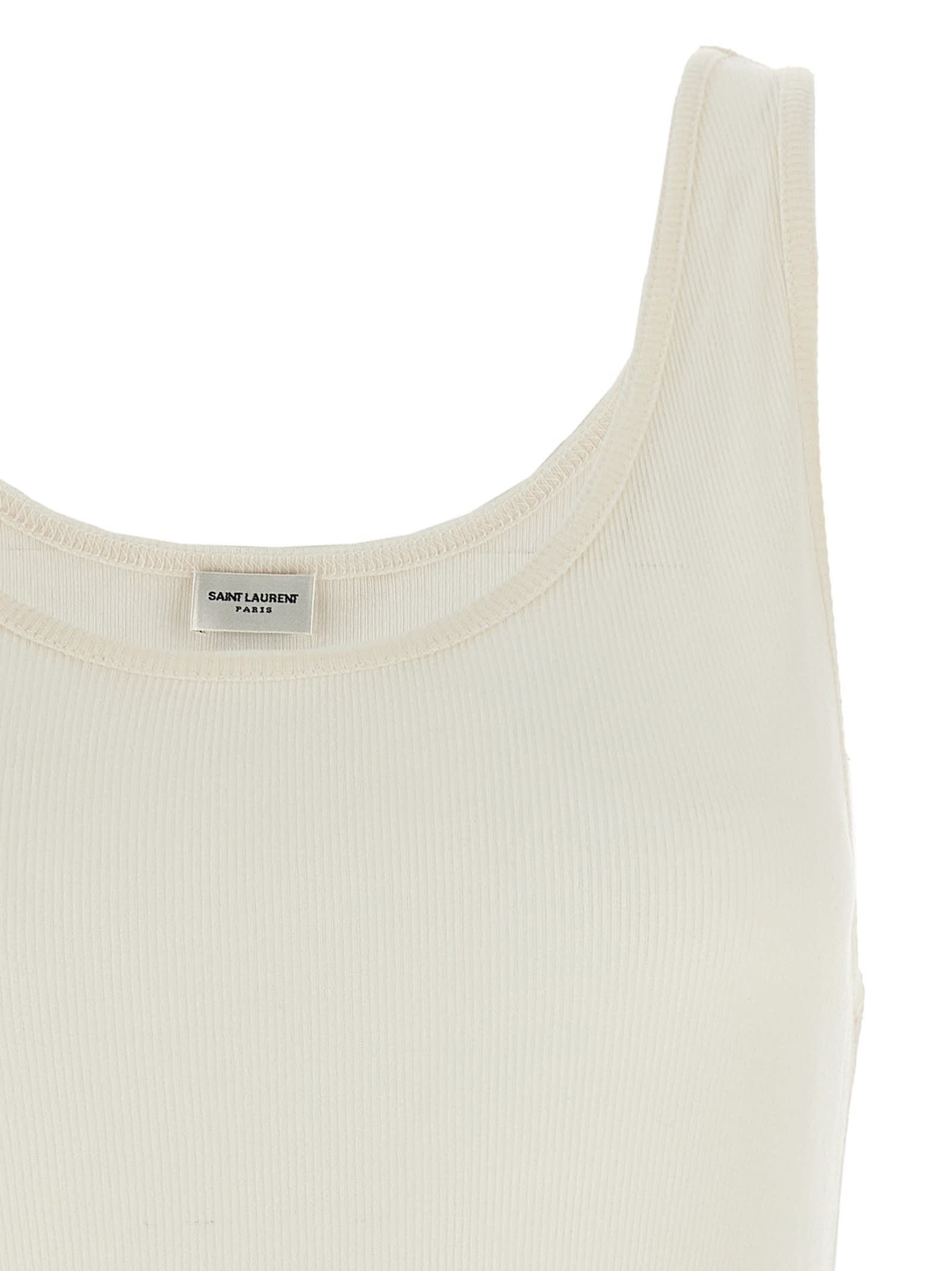 Shop Saint Laurent Rib Top In White