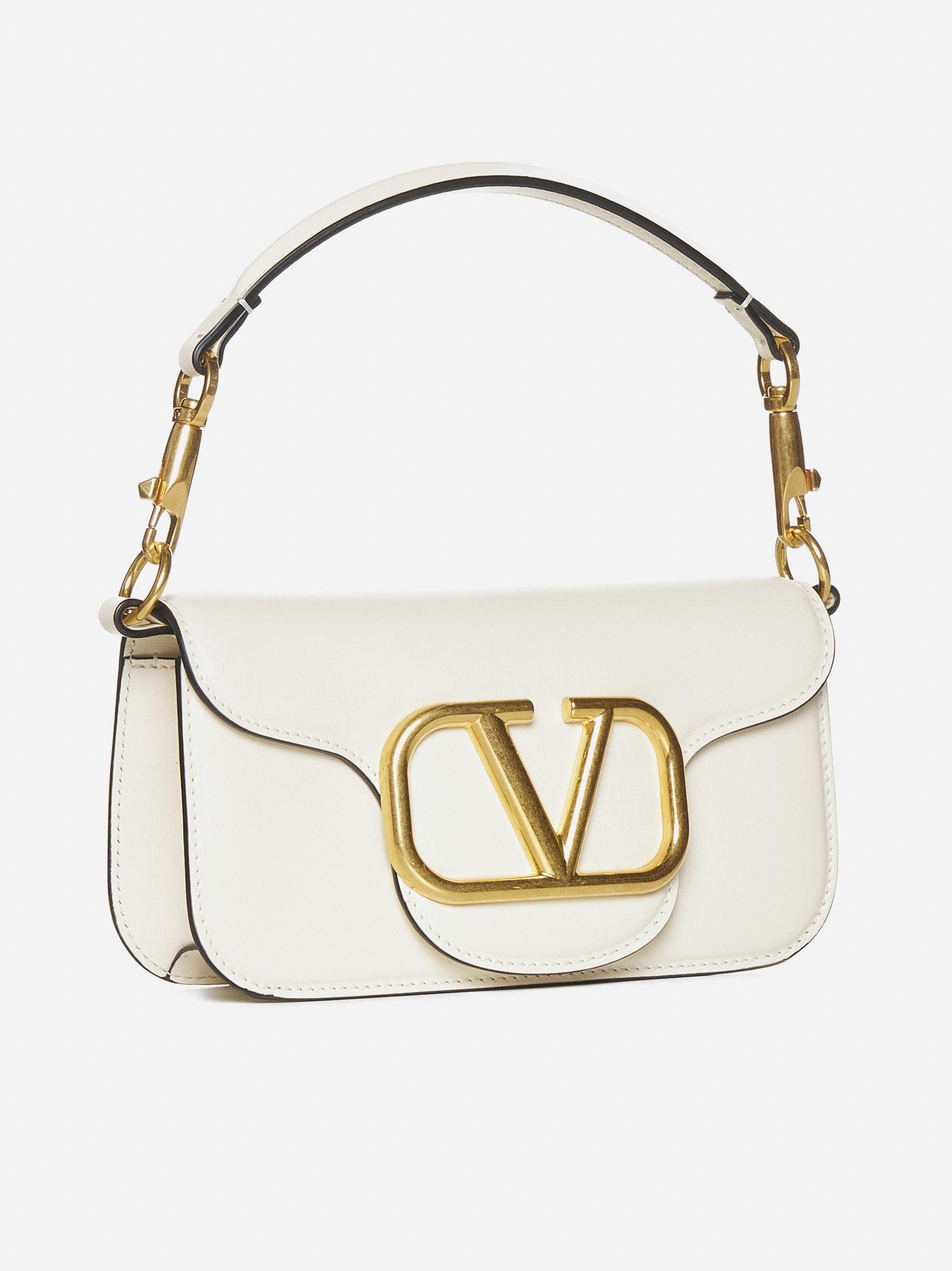 Shop Valentino Loco Leather Small Bag In Light Ivory