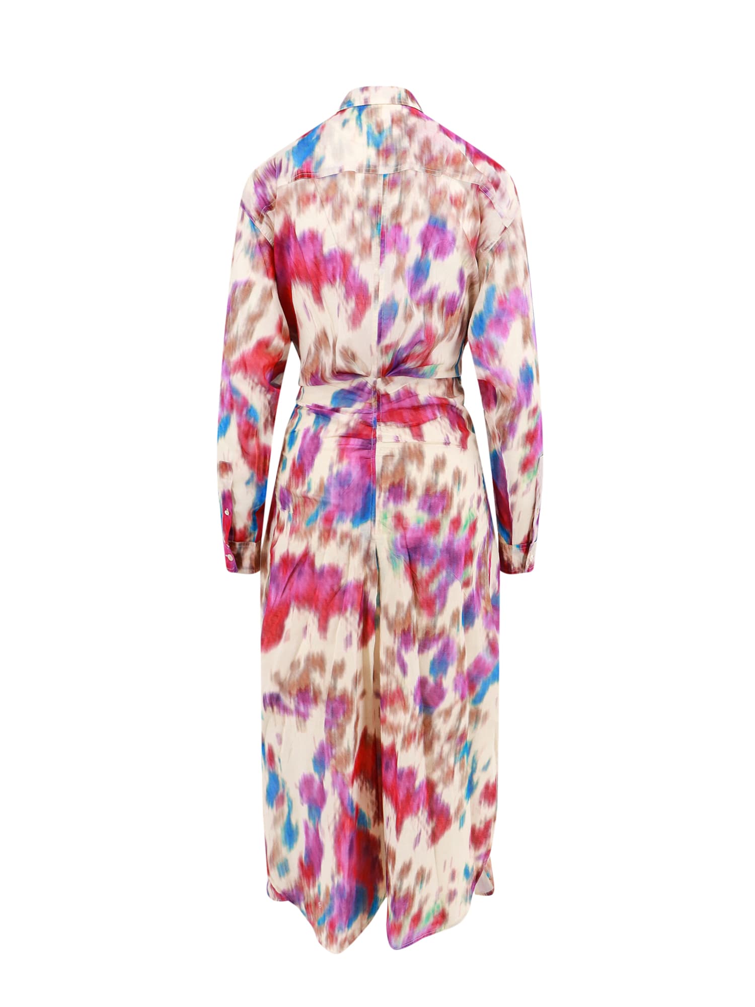 Shop Marant Etoile Nesly Dress In Beige/raspberry