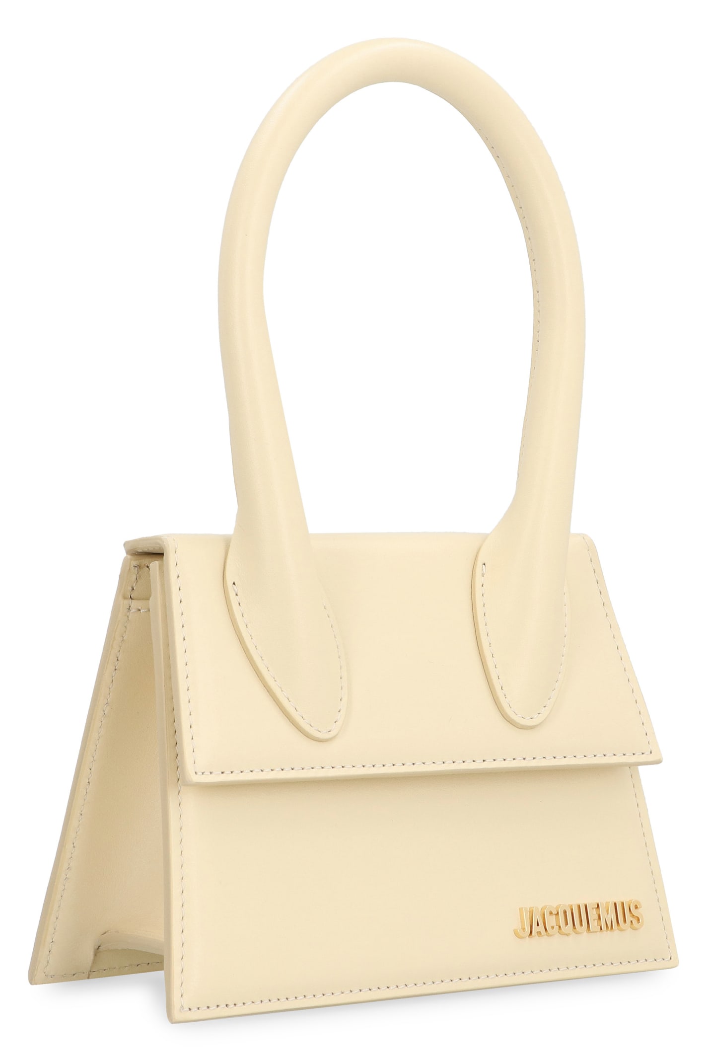 Shop Jacquemus Le Chiquito Moyen Leather Handbag In Ivory