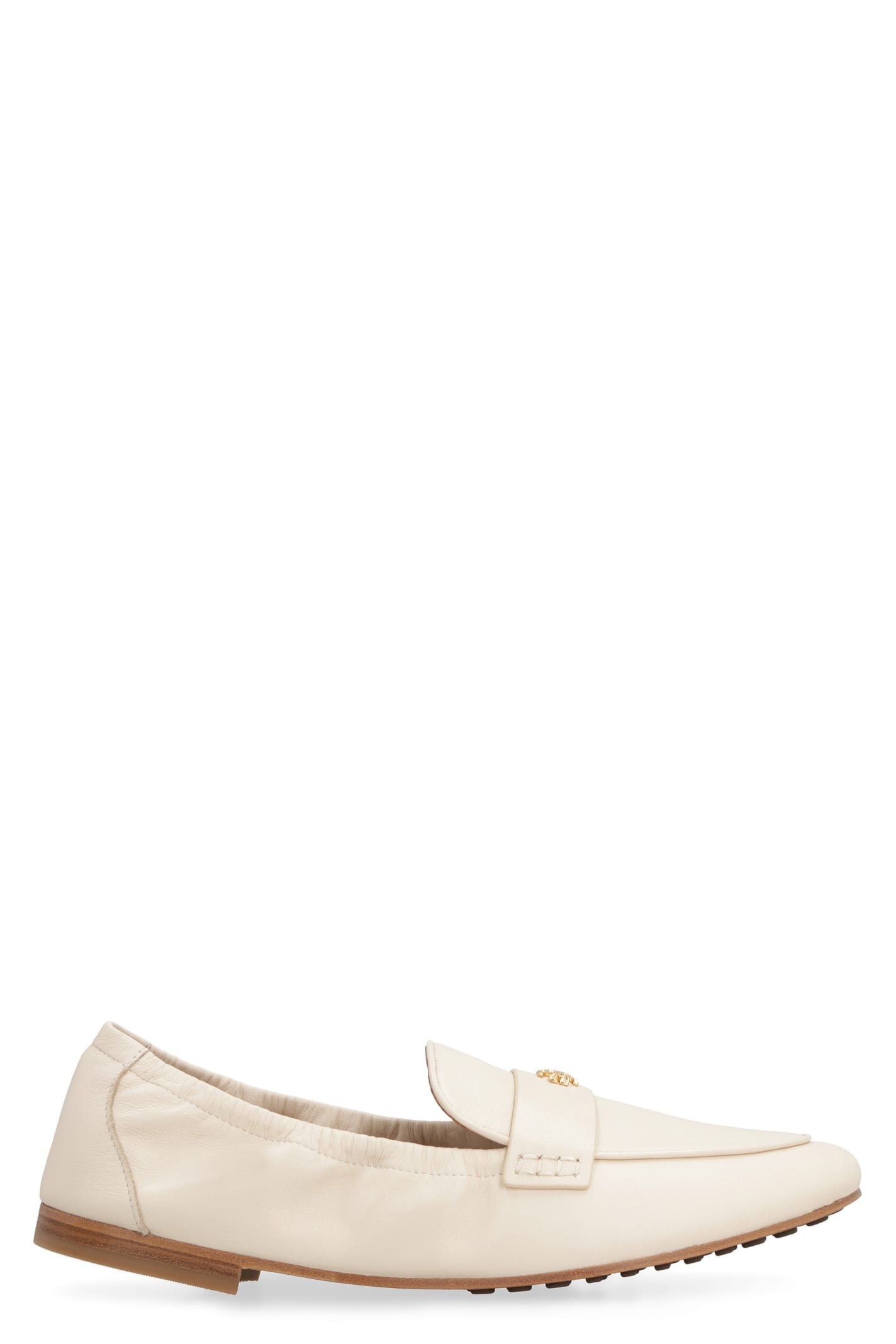 Shop Tory Burch Leather Ballet Loafer In Panna