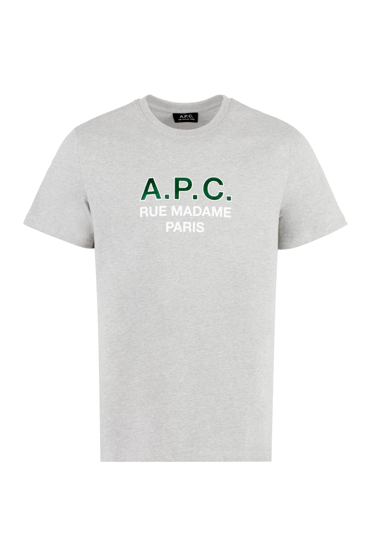 Shop Apc Madame Cotton Crew-neck T-shirt In Grey