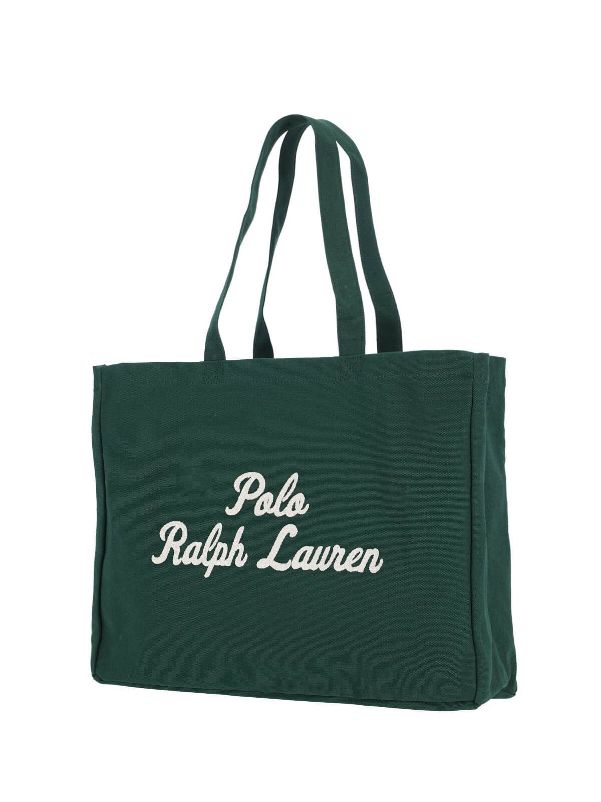 Polo Ralph Lauren Cotton Logo Tote Bag In Green