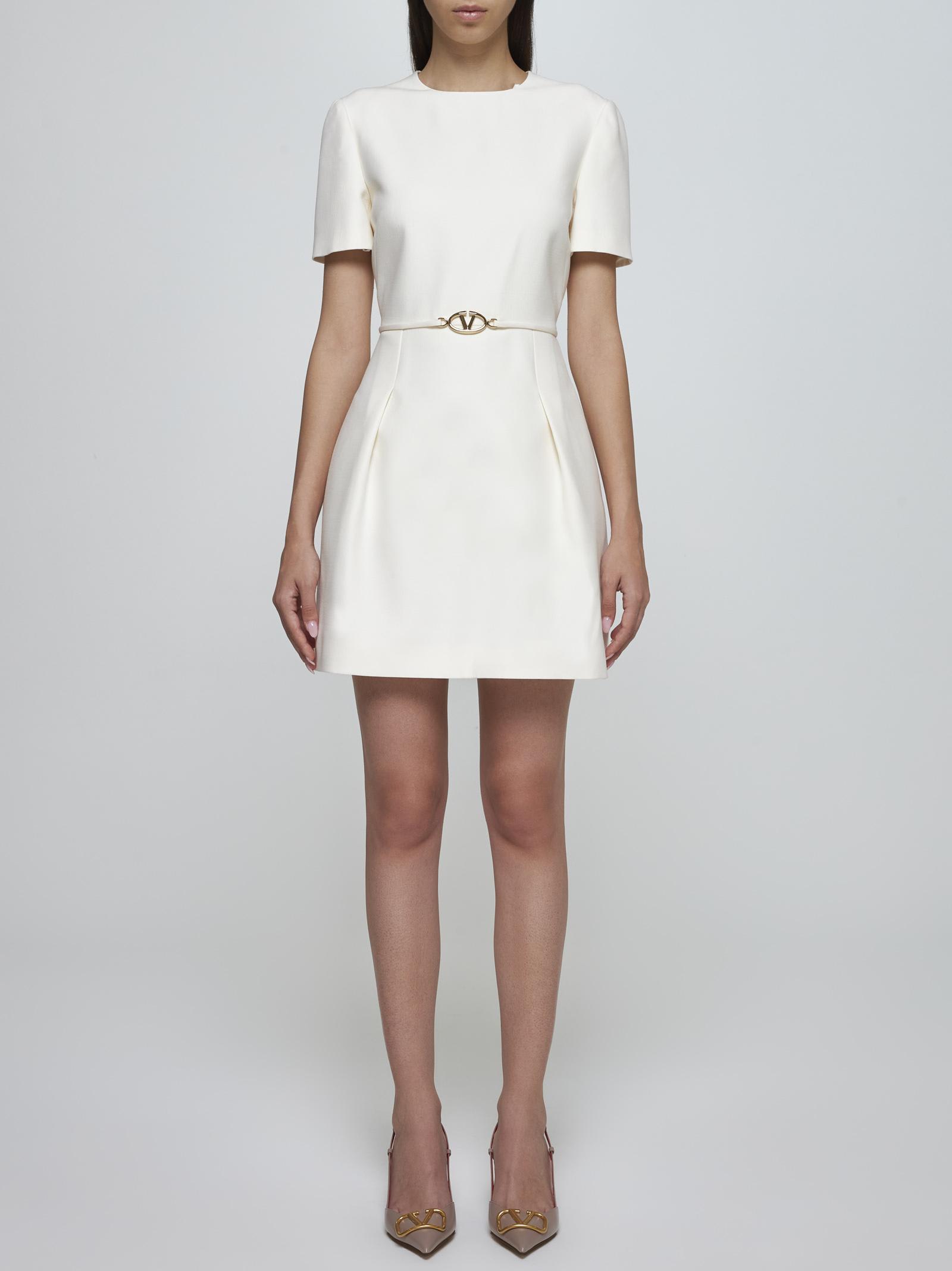 Shop Valentino Wool And Silk Mini Dress