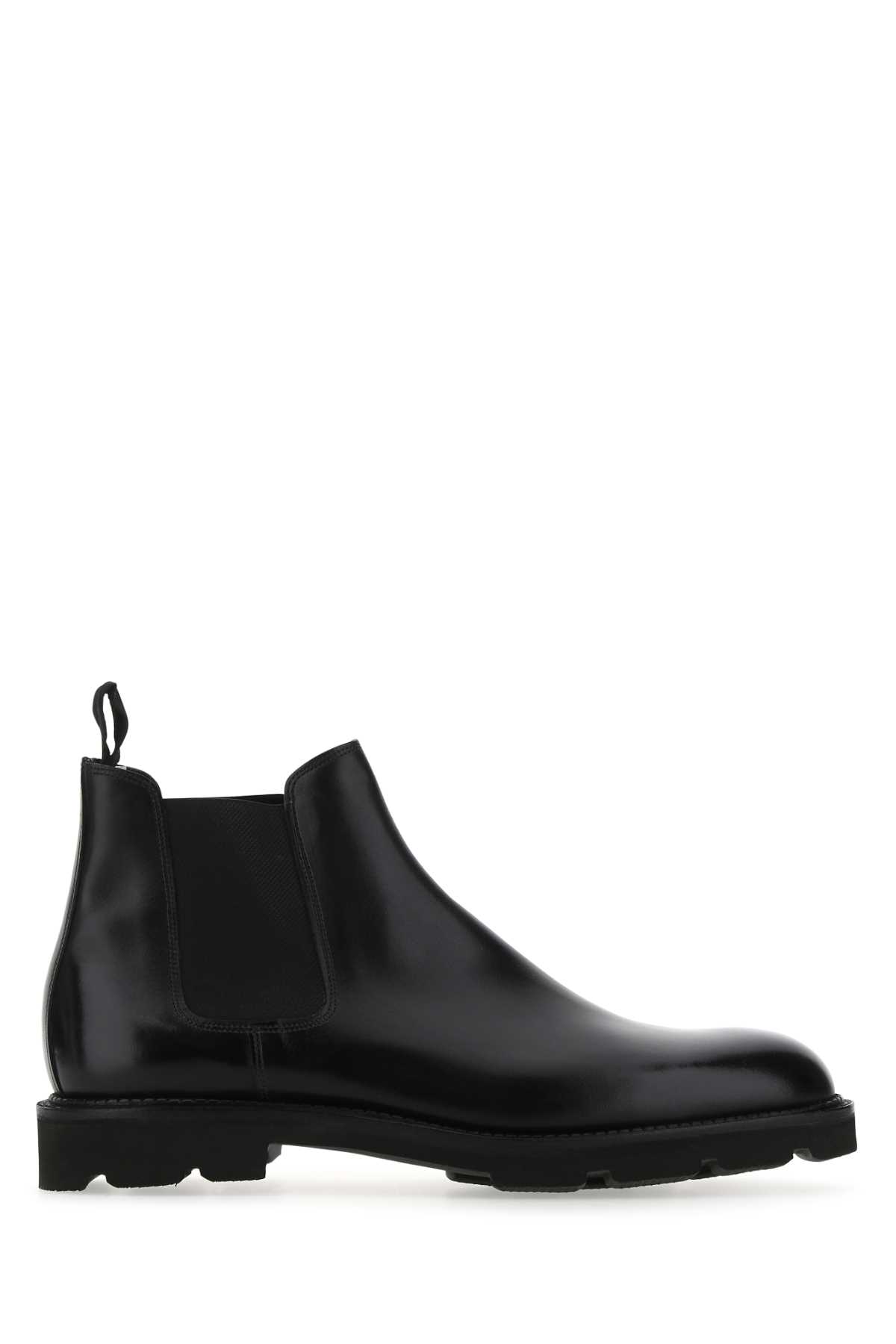 Shop John Lobb Black Leather Lawry Ankle Boots