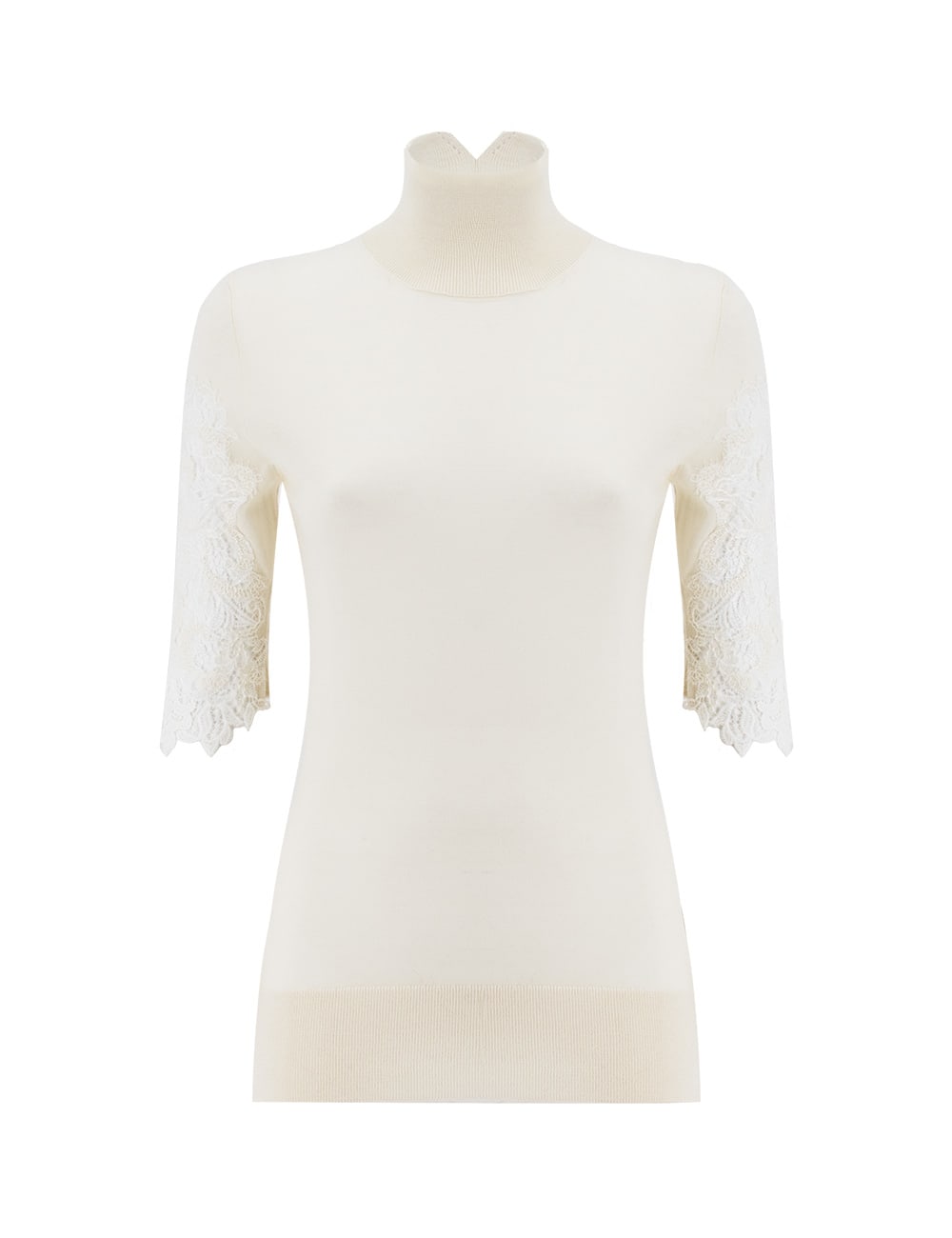 Shop Ermanno Scervino Sweater In Snow White Off White