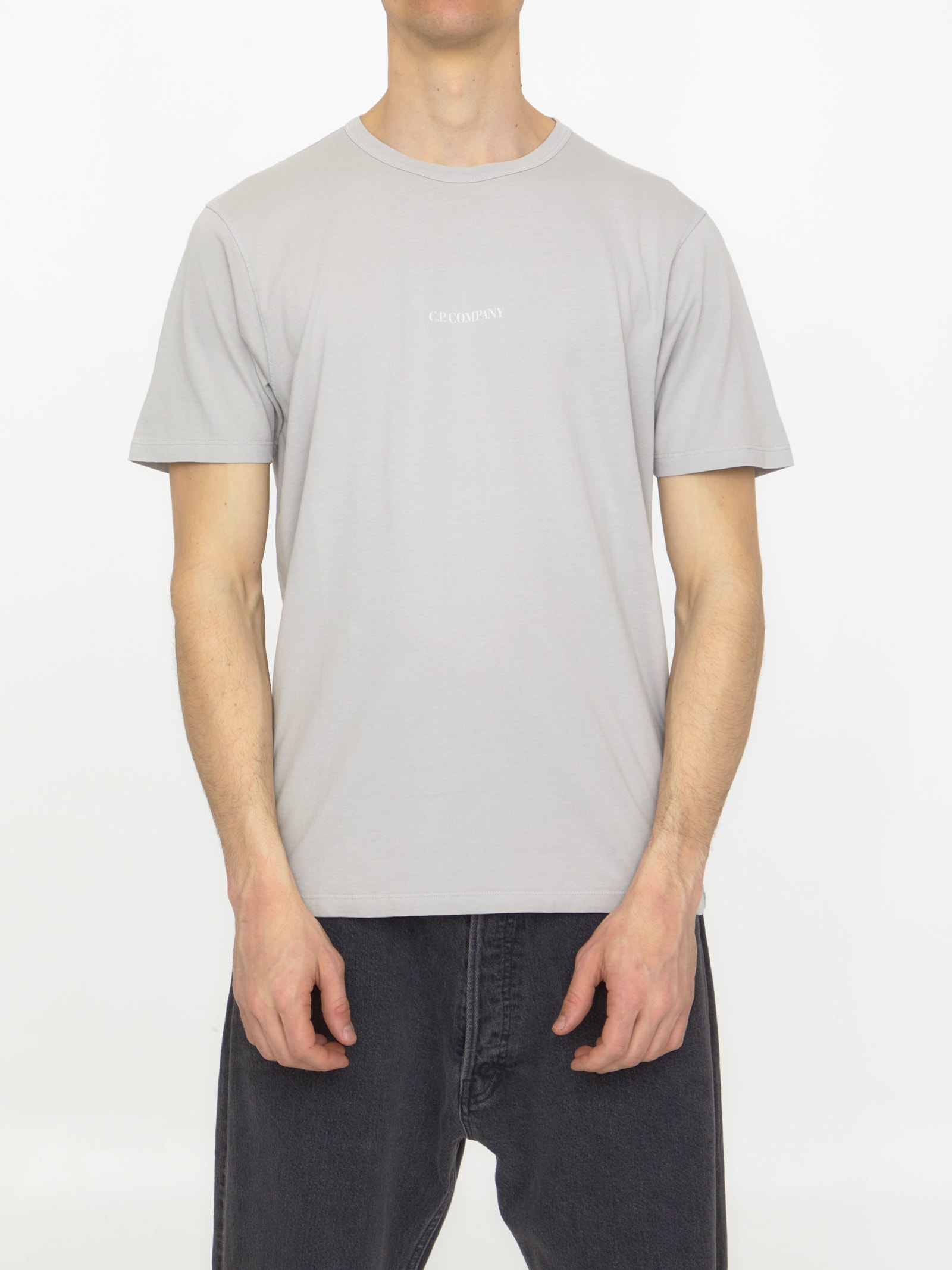 vasteland gebruiker Transparant C.p. Company Logo Cotton T-shirt In Gesso | ModeSens