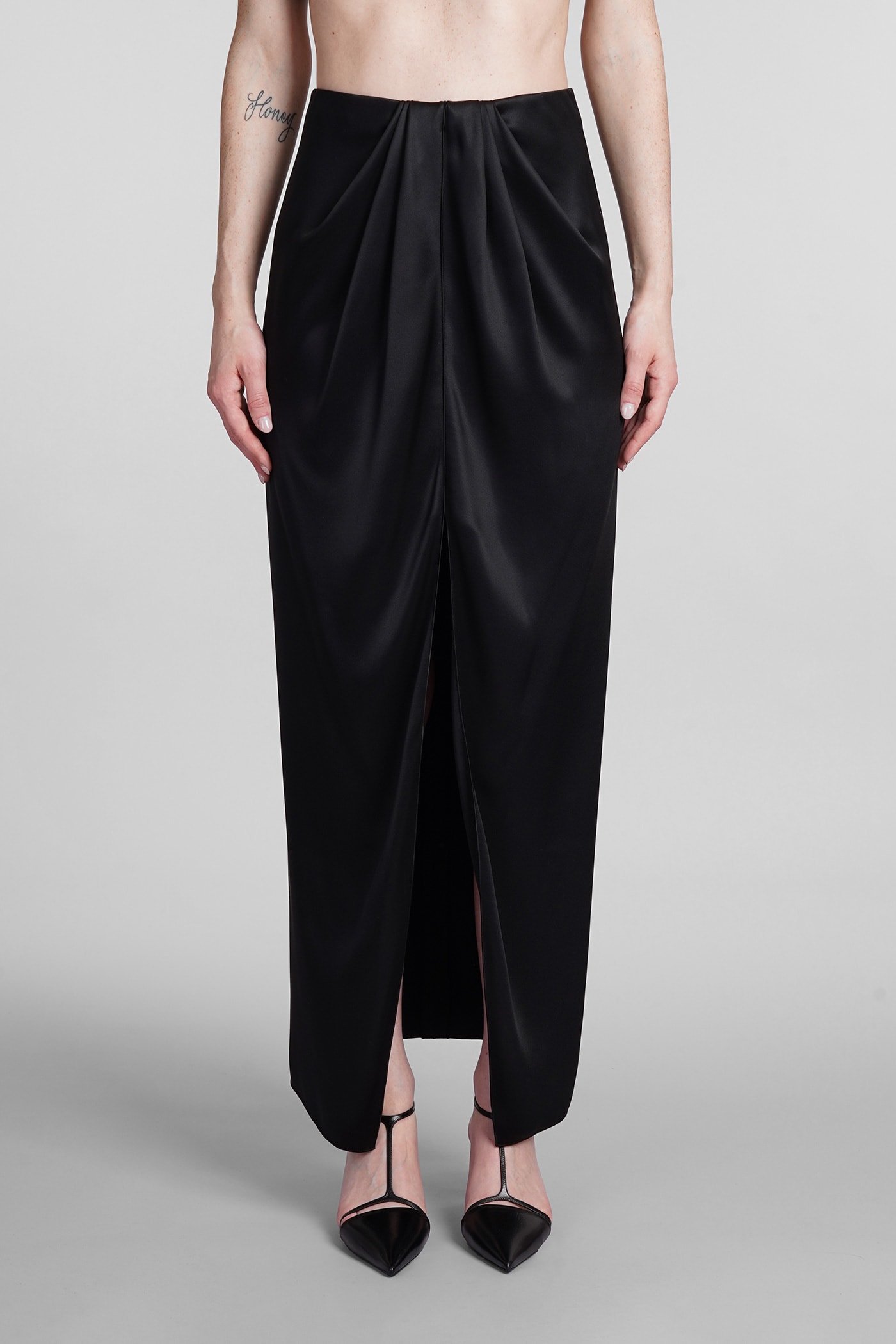 Shop Giorgio Armani Skirt In Black Silk
