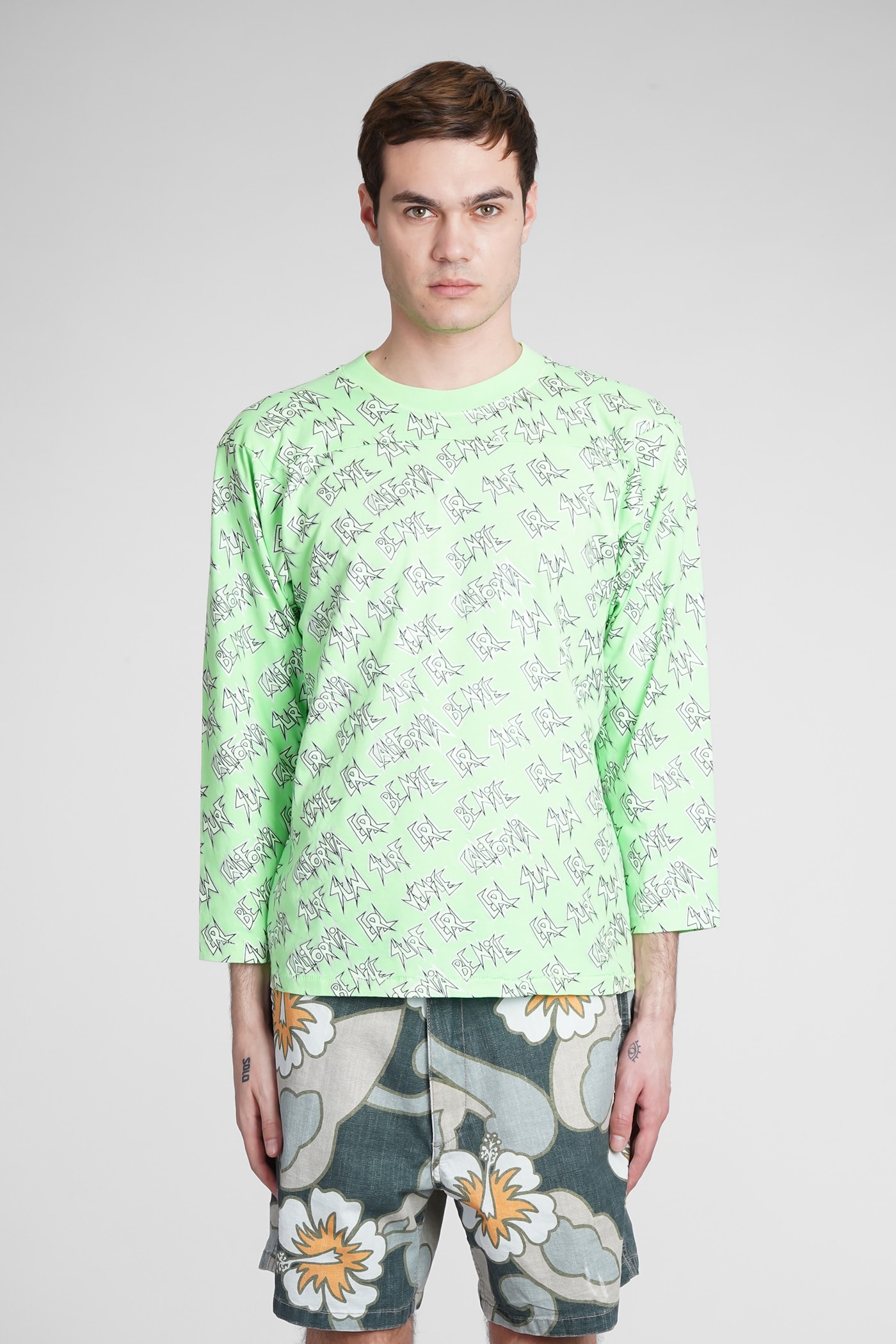 ERL: Green Camouflage Long Sleeve T-Shirt