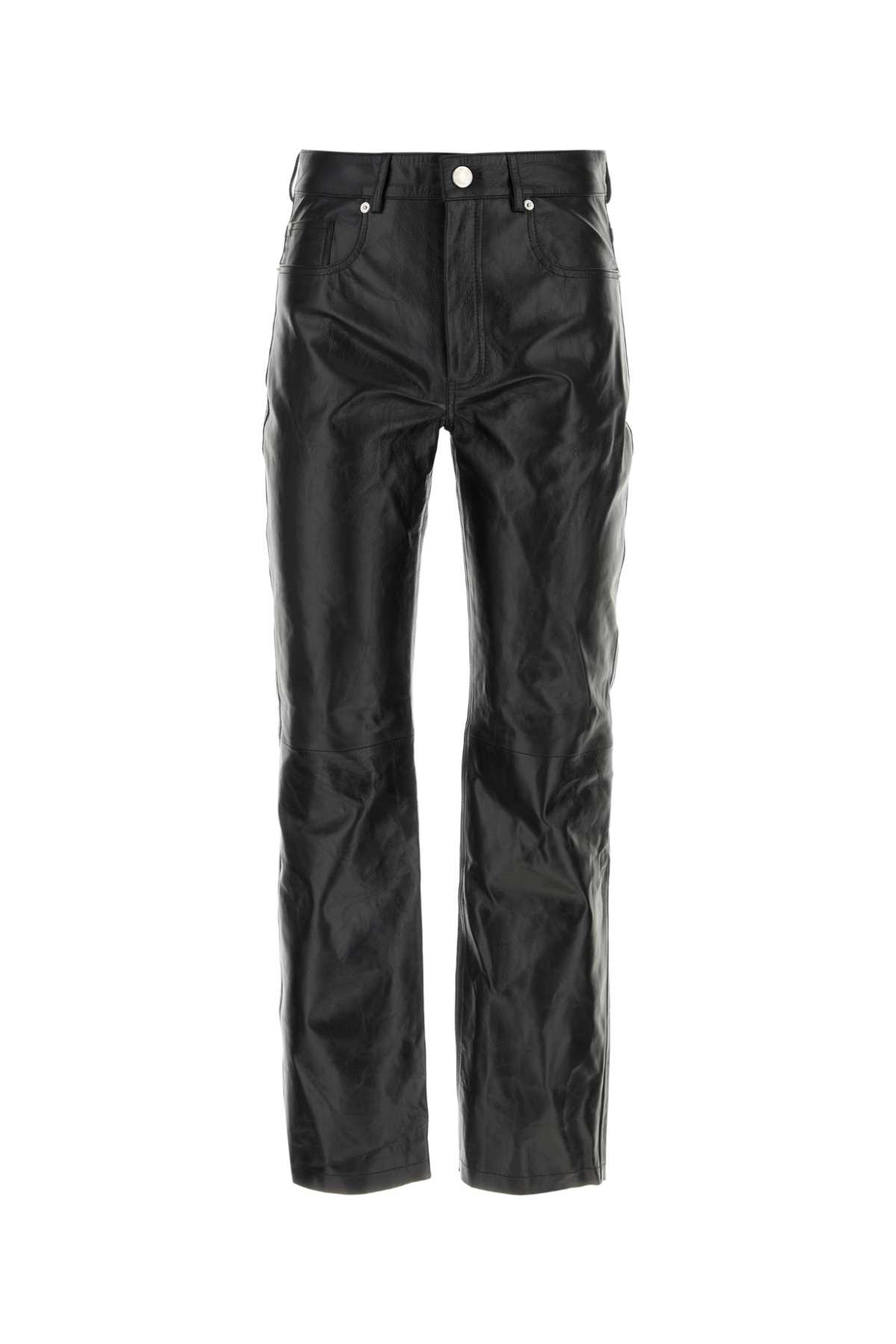 Shop Ami Alexandre Mattiussi Black Leather Pant