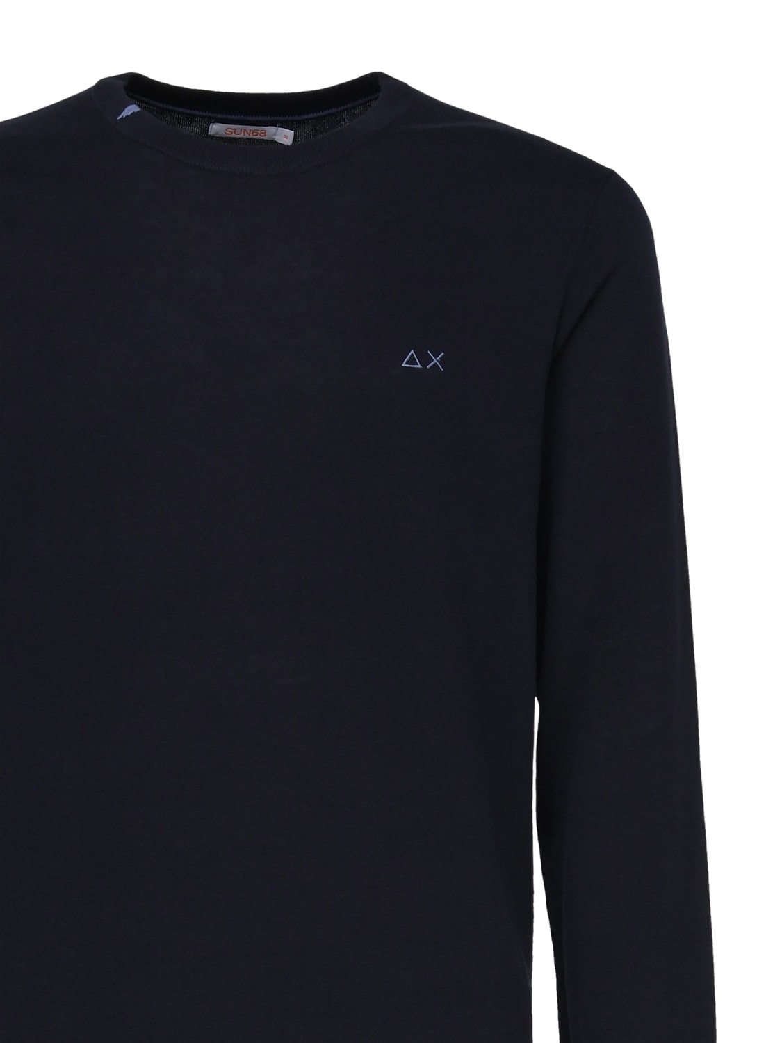 Shop Sun 68 Sweater With Logo Sweater In Navy Blue