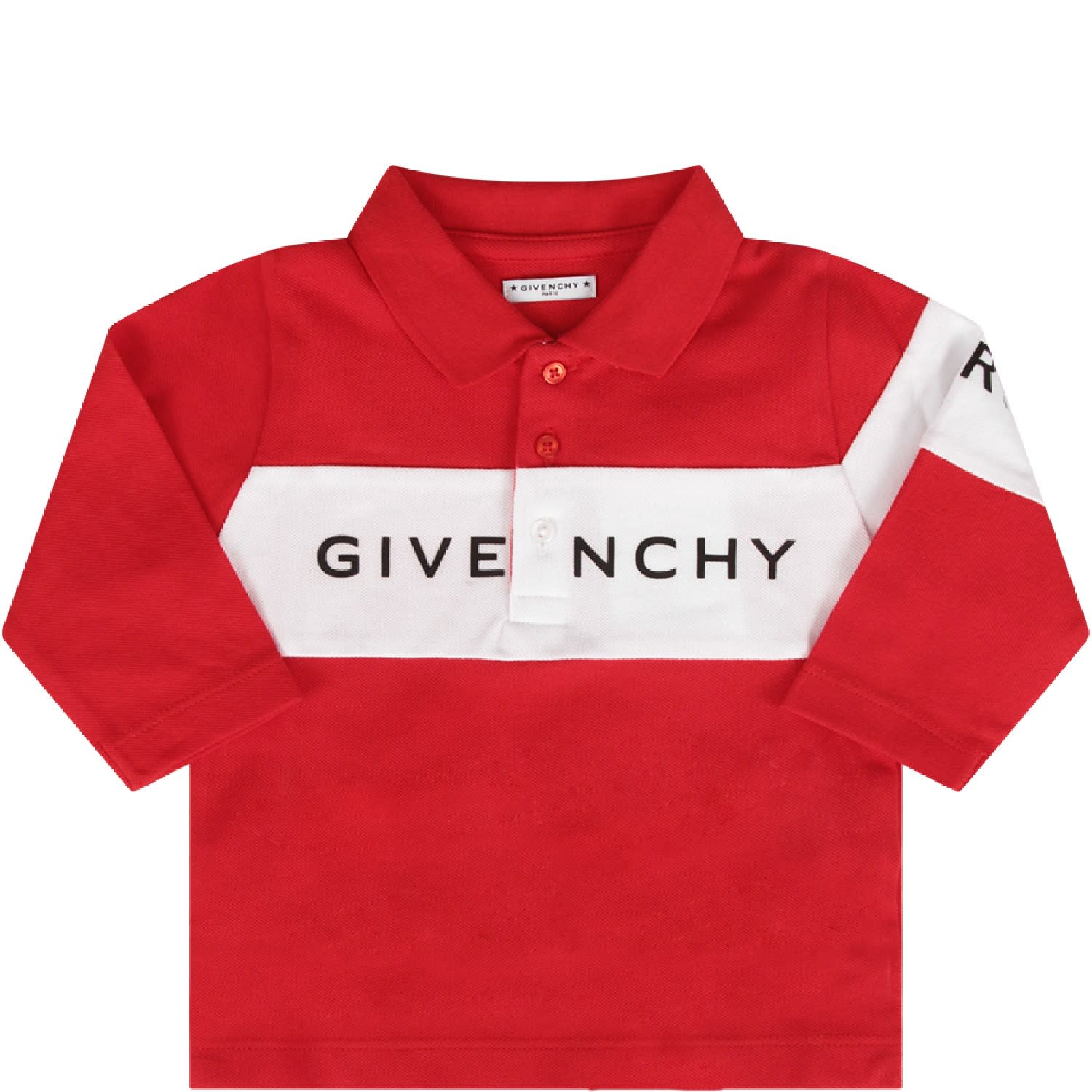 Givenchy Babies' Red Boy Polo Shirt With Black Logo ModeSens