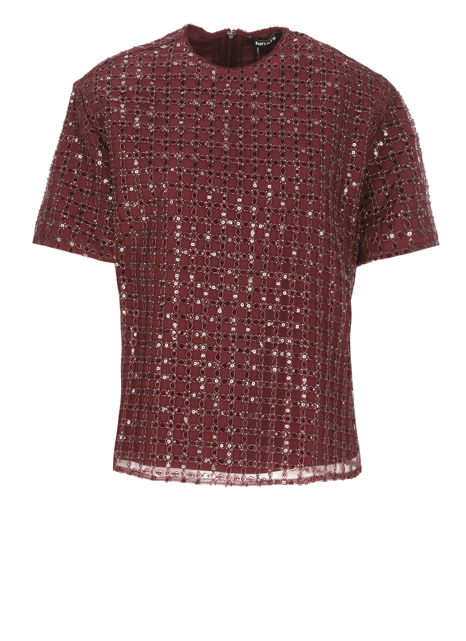 Rotate Birger Christensen Rotate Top With Paillettes In Burgundy