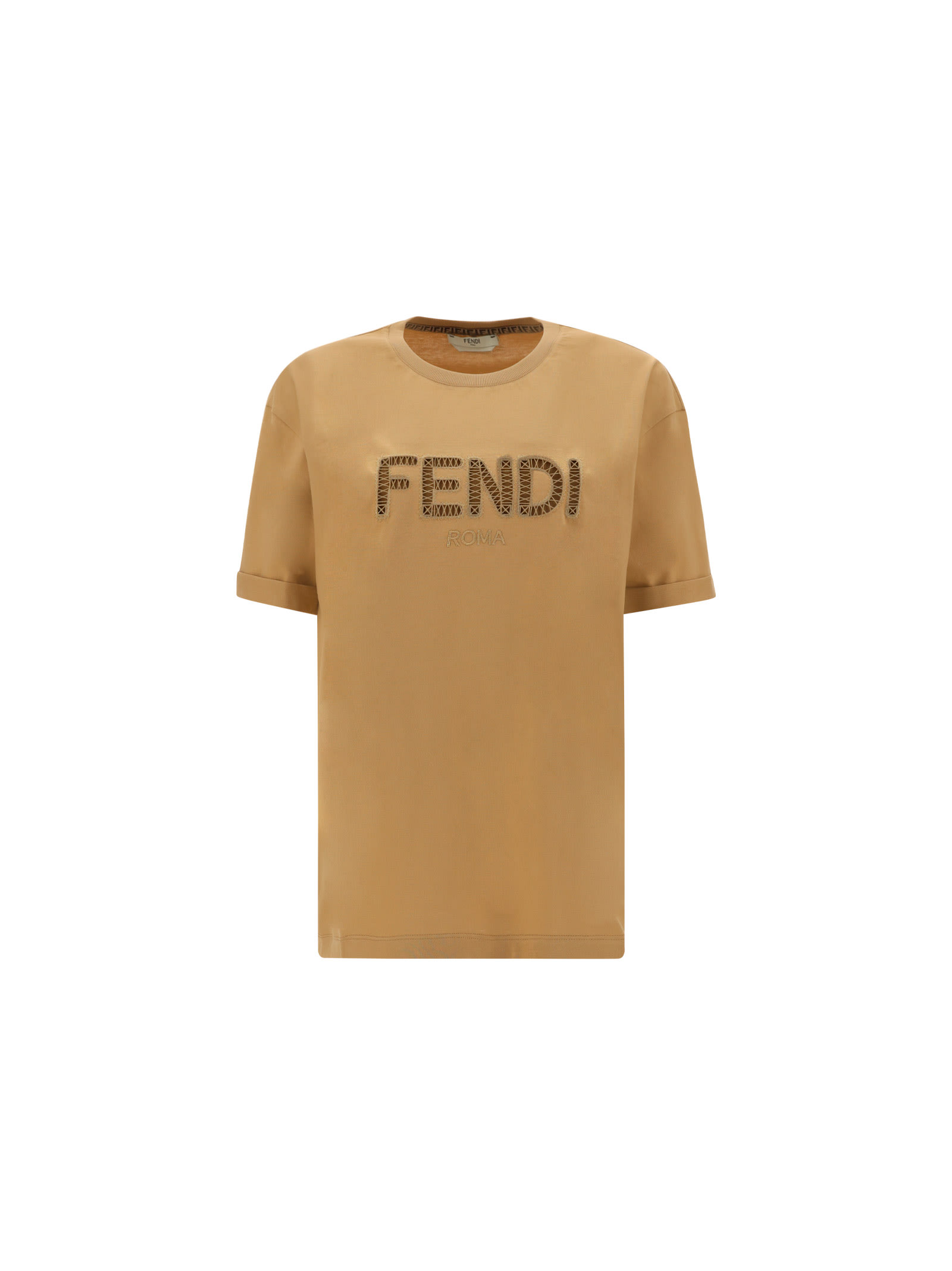 Shop Fendi T-shirt In Camel
