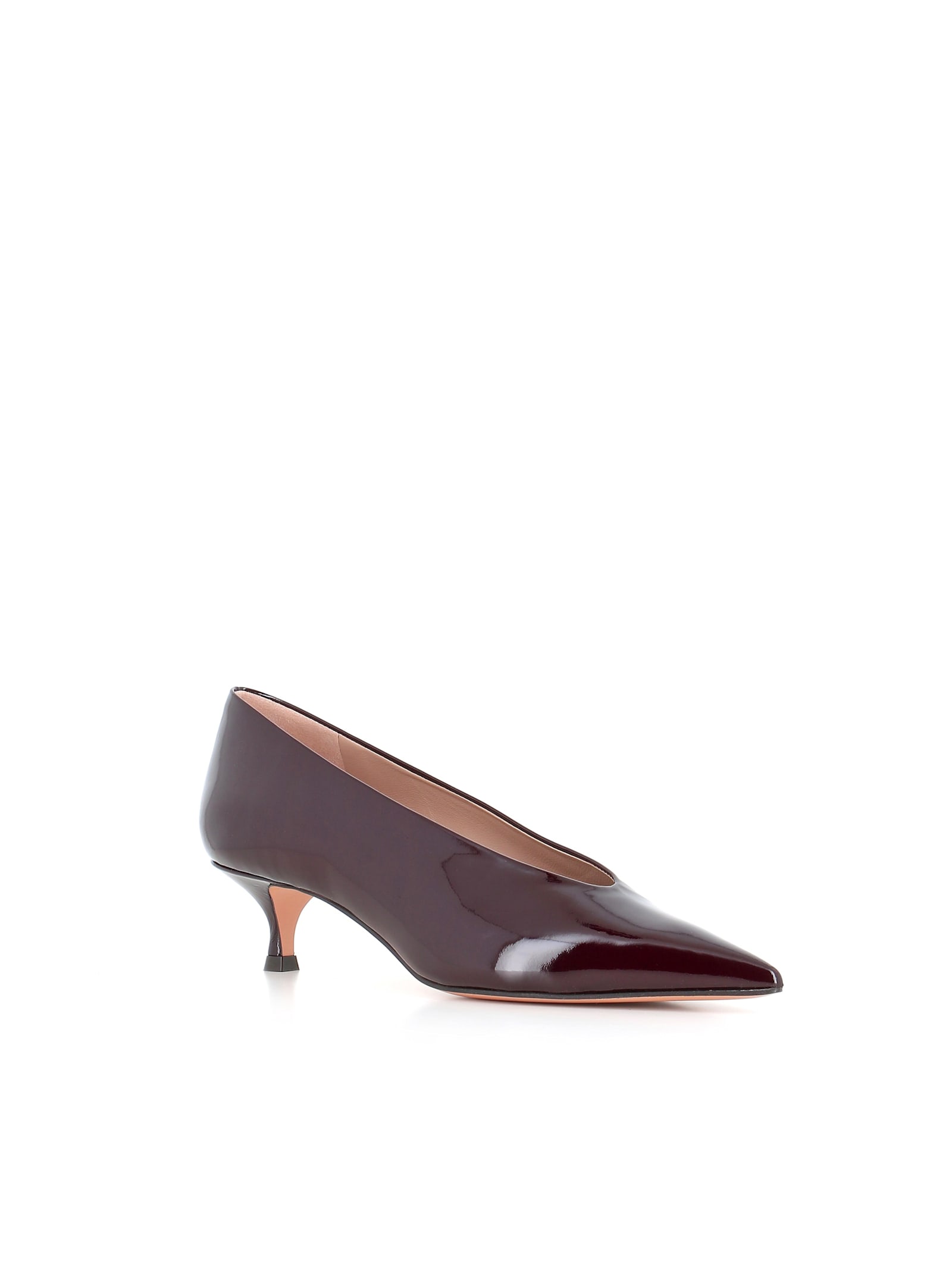 Le Monde Beryl Décollette Babouche Kitten Heel In Burgundy