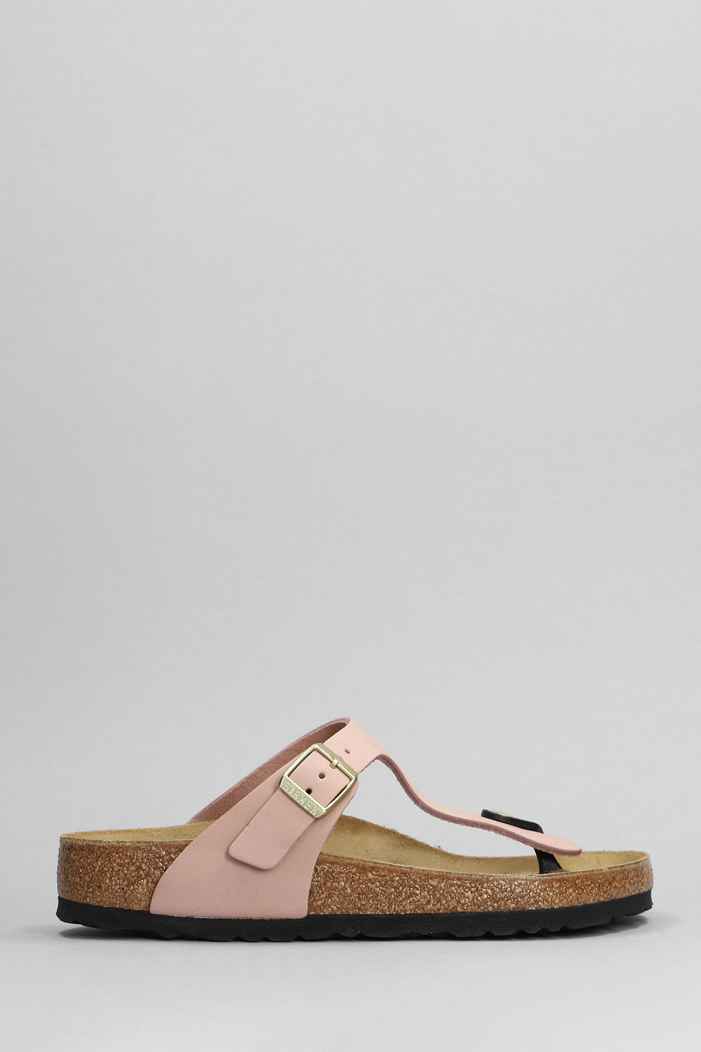 Birkenstock Gizeh Flats In Rose-pink Nubuck In Pink