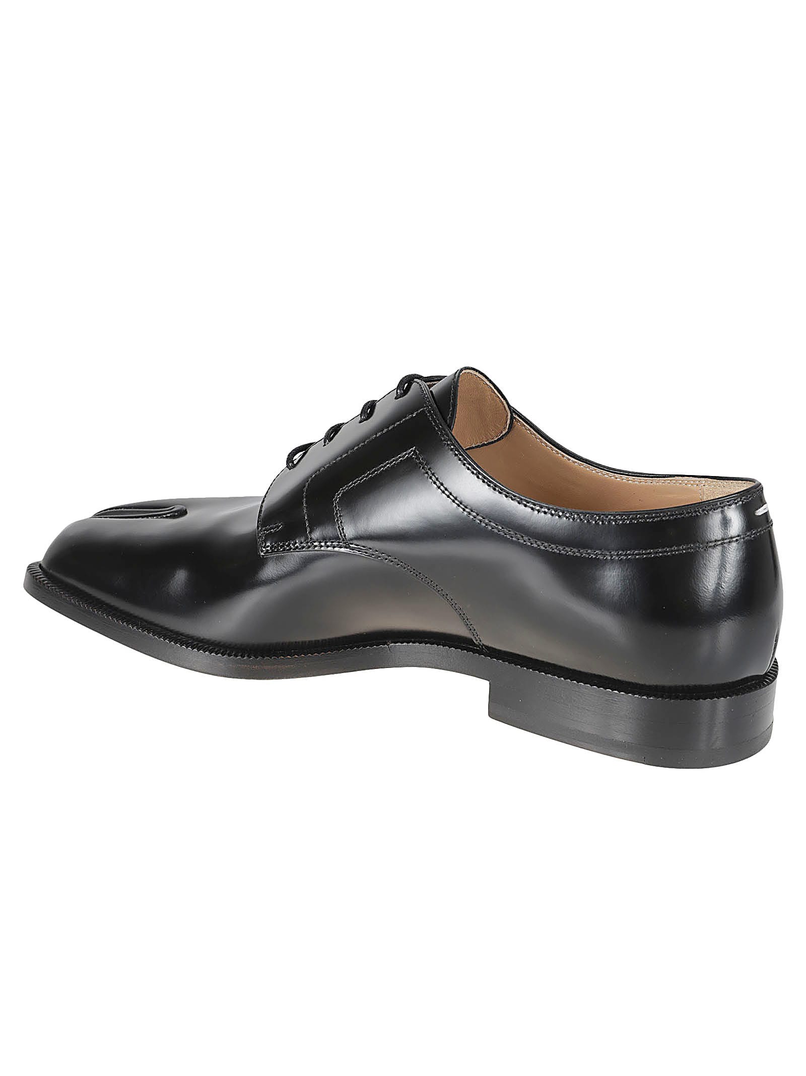 Maison Margiela Brown Tabi Lace-up Oxfords In Black