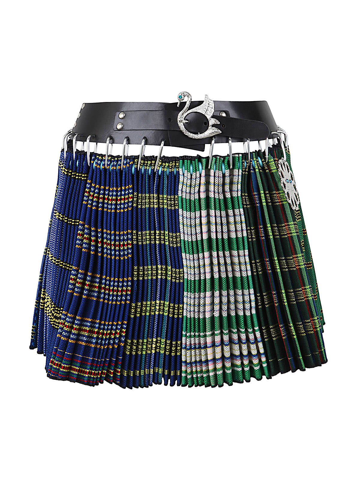 Chopova Lowena "jacket 02" Split Double Breast Coat In Green And Blue