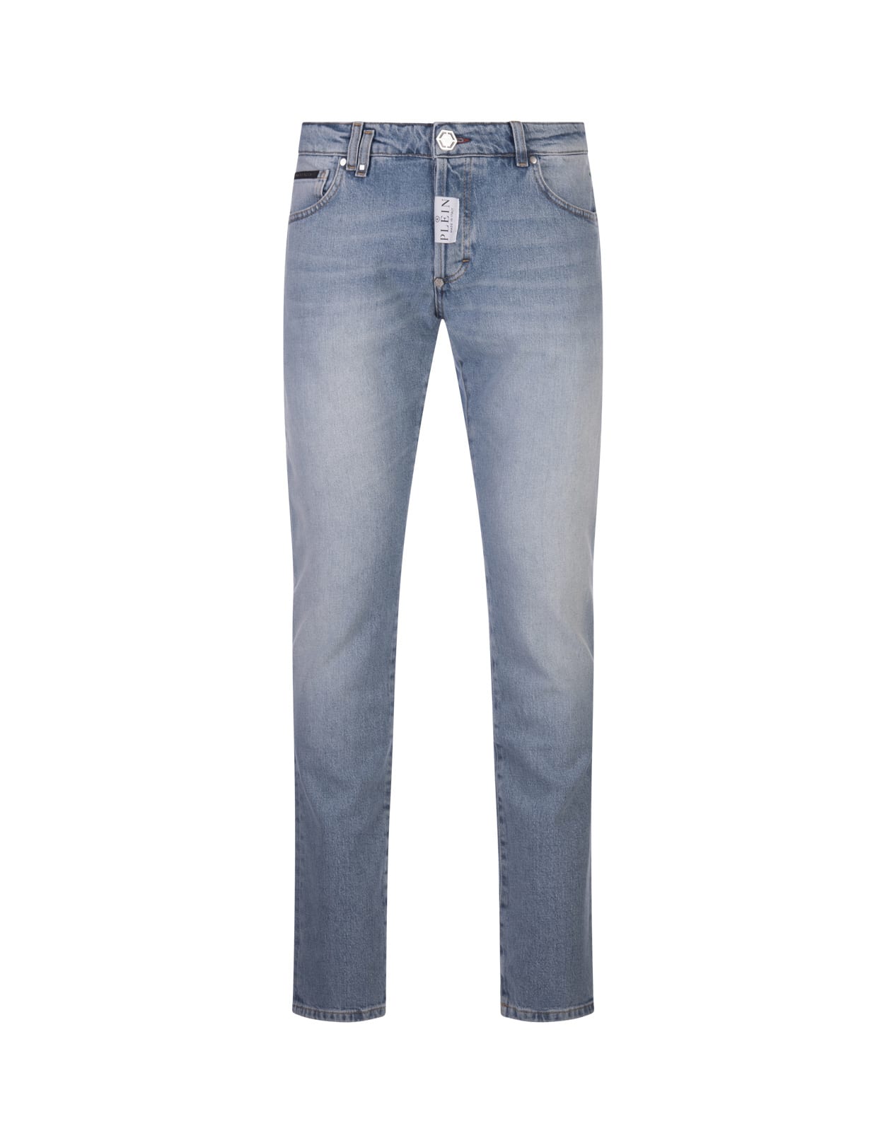 Philipp Plein Super Straight Cut Premium Jeans In Blue