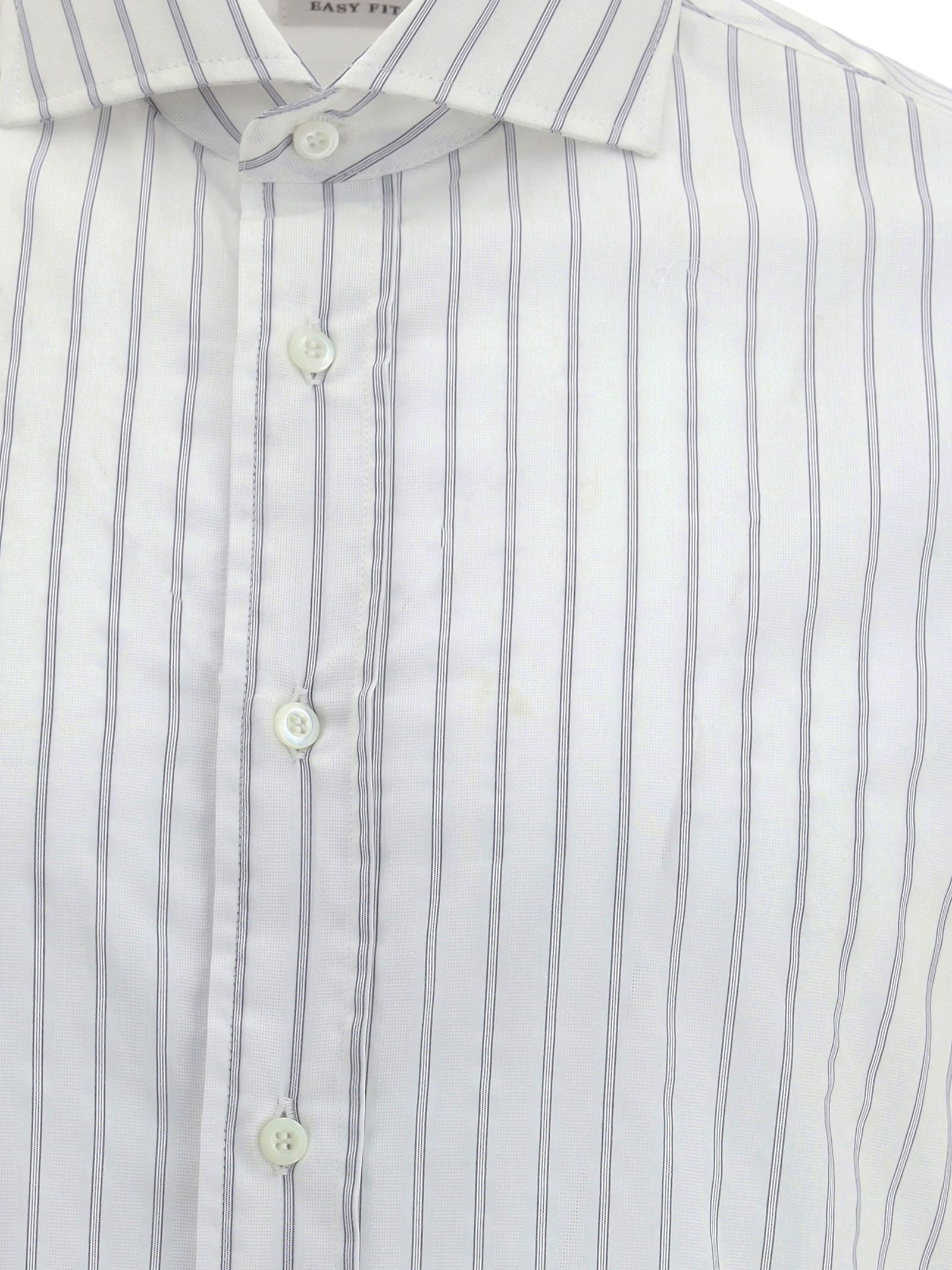 Brunello Cucinelli Men Striped Shirt In White