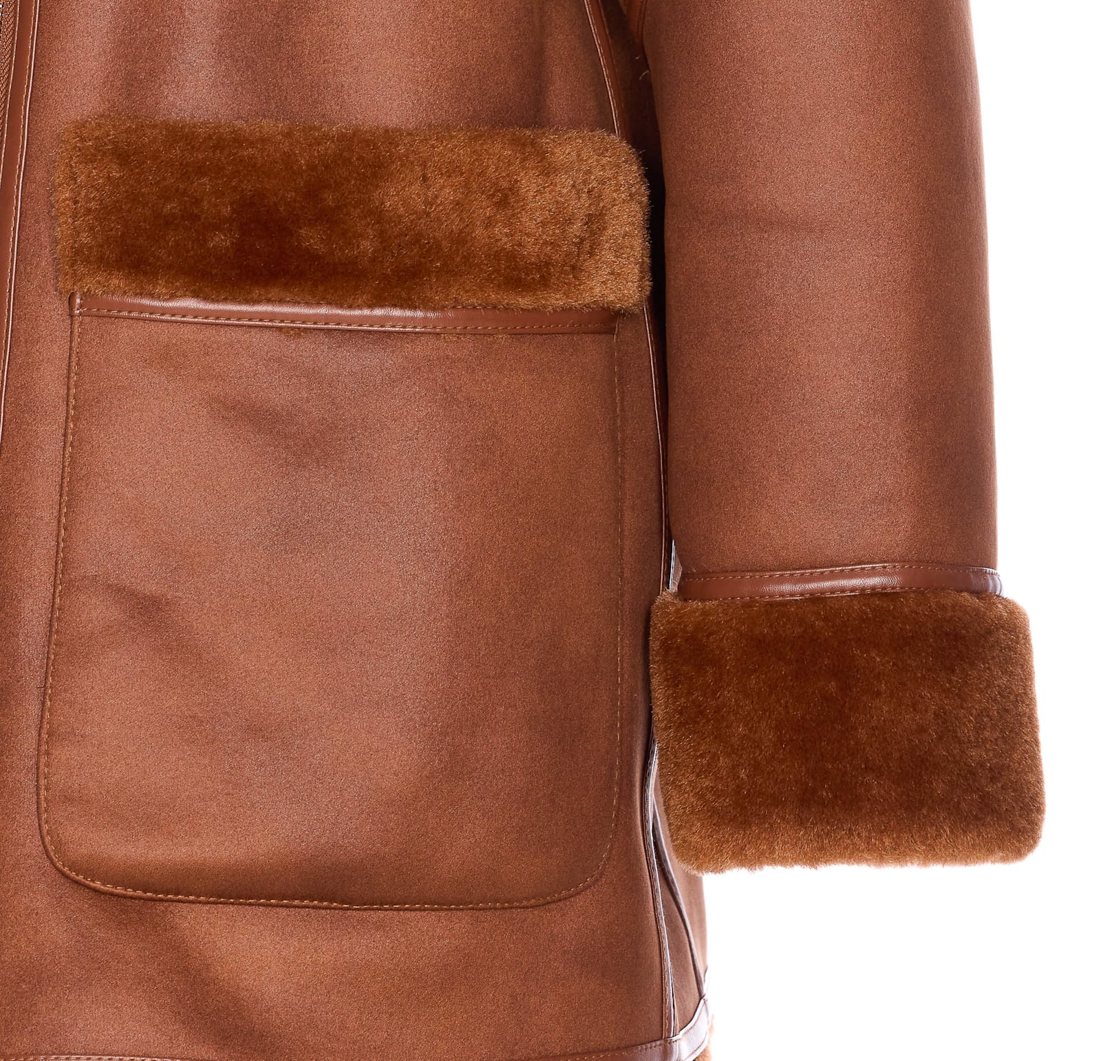 Urbancode Reversible Faux Fur Jacket In Brown