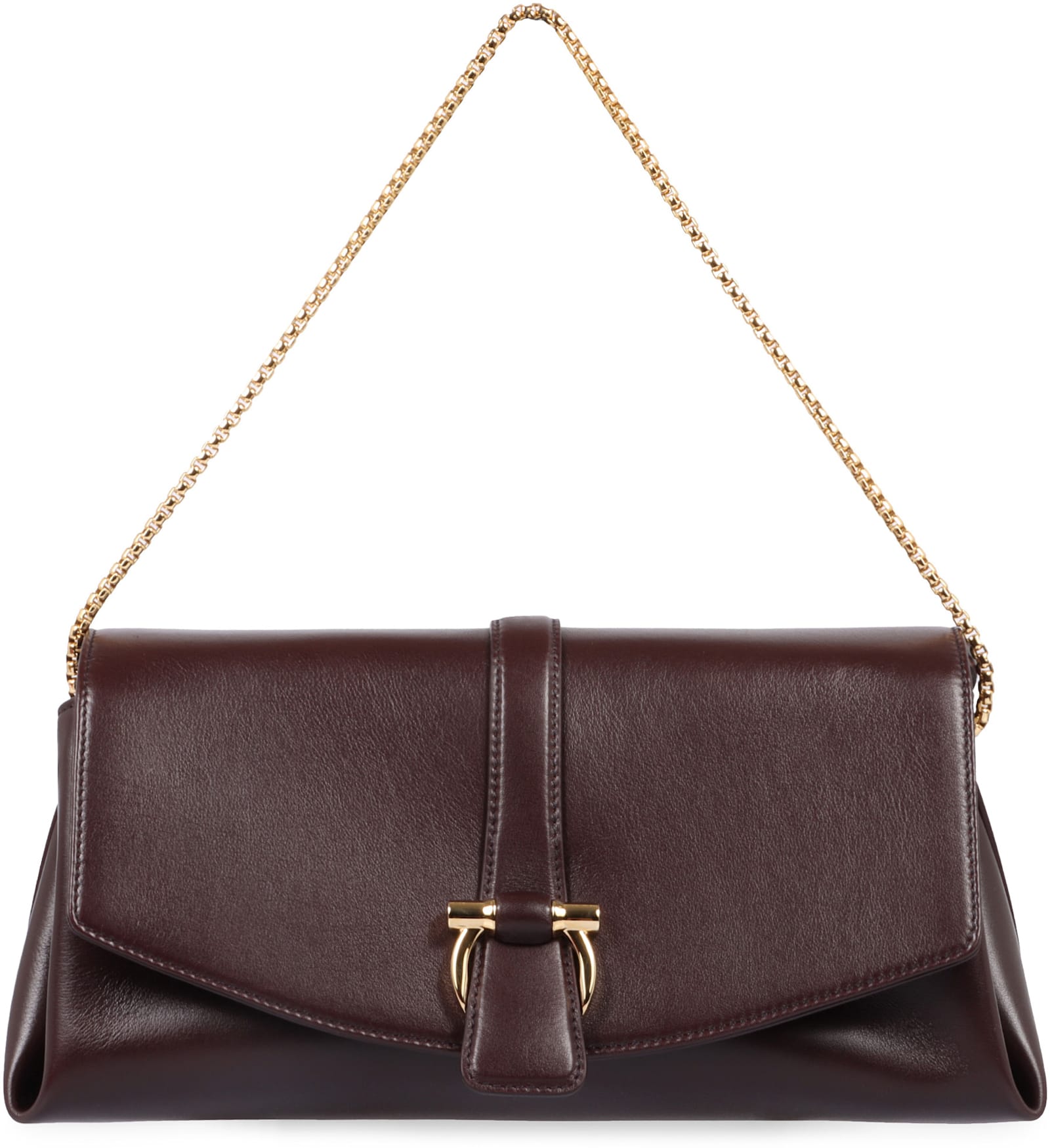 Shop Ferragamo M Leather Crossbody Bag In Red-purple Or Grape