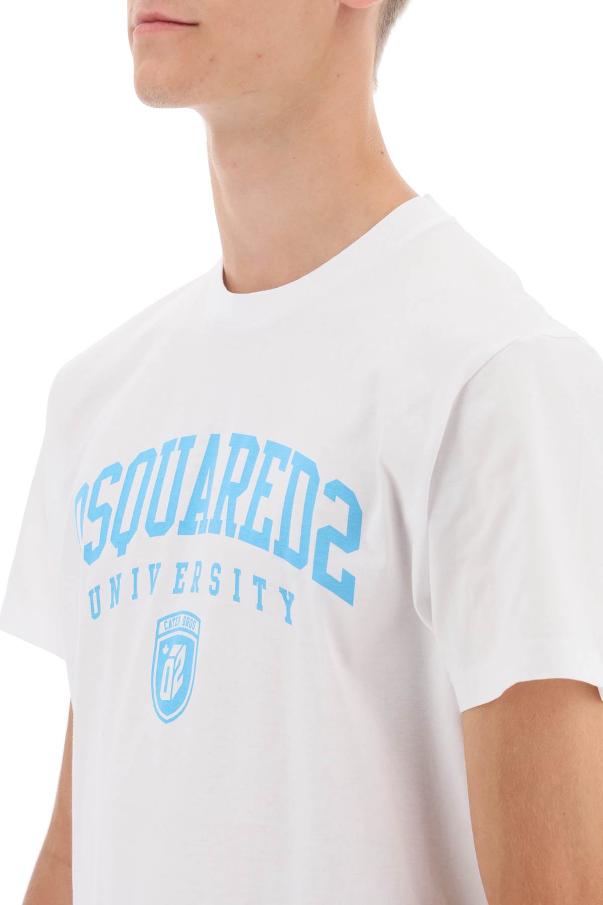 Shop Dsquared2 College Print T-shirt In White (white)