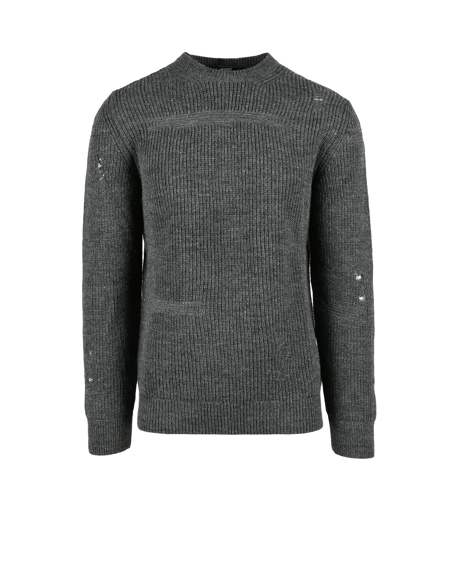 Takeshy Kurosawa Man Sweater Steel Grey Size S Acrylic In Gray