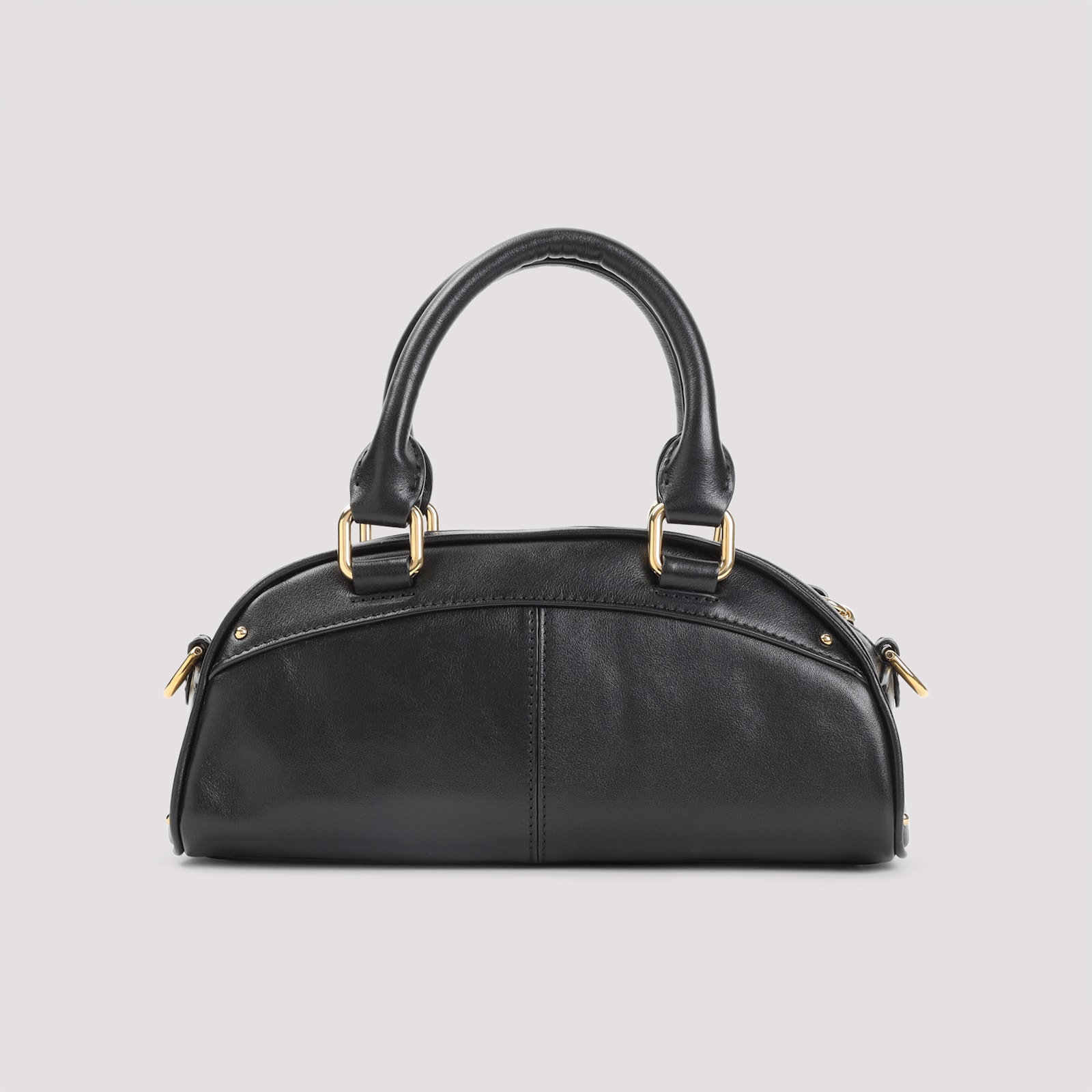 Chloé Black Leather Chloe Bowling Top Handle Bag In Black
