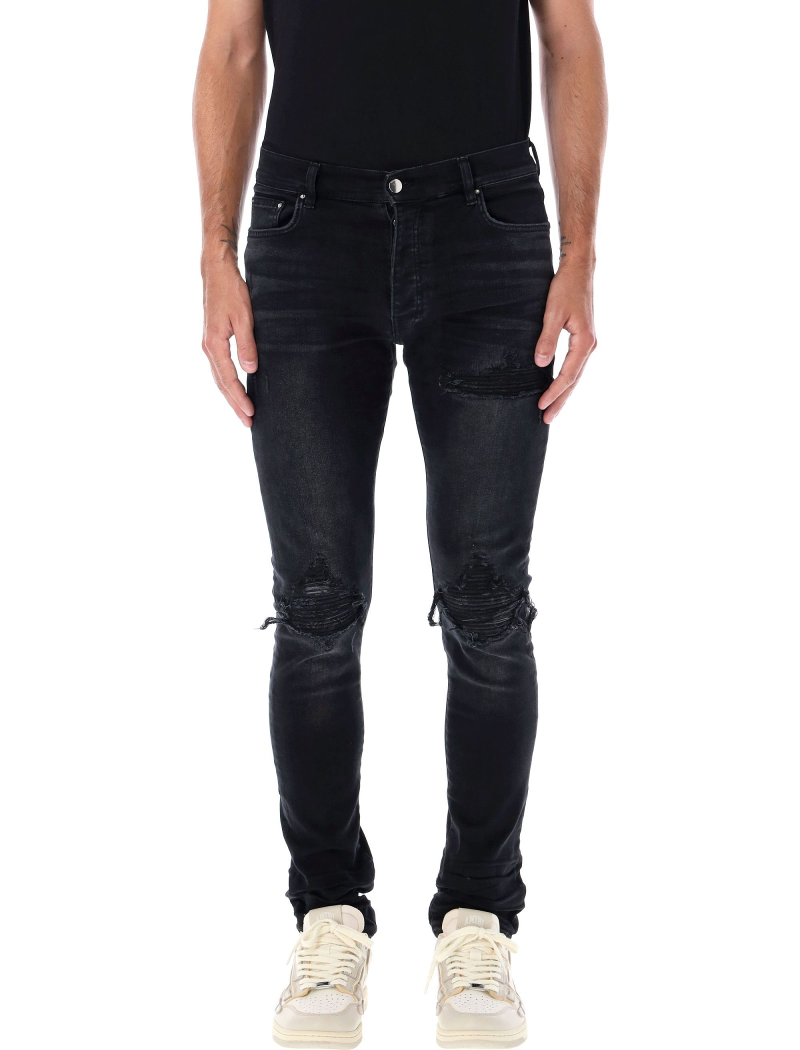 Shop Amiri Mx1 Bandana Jacquard Jeans In Vintage Black