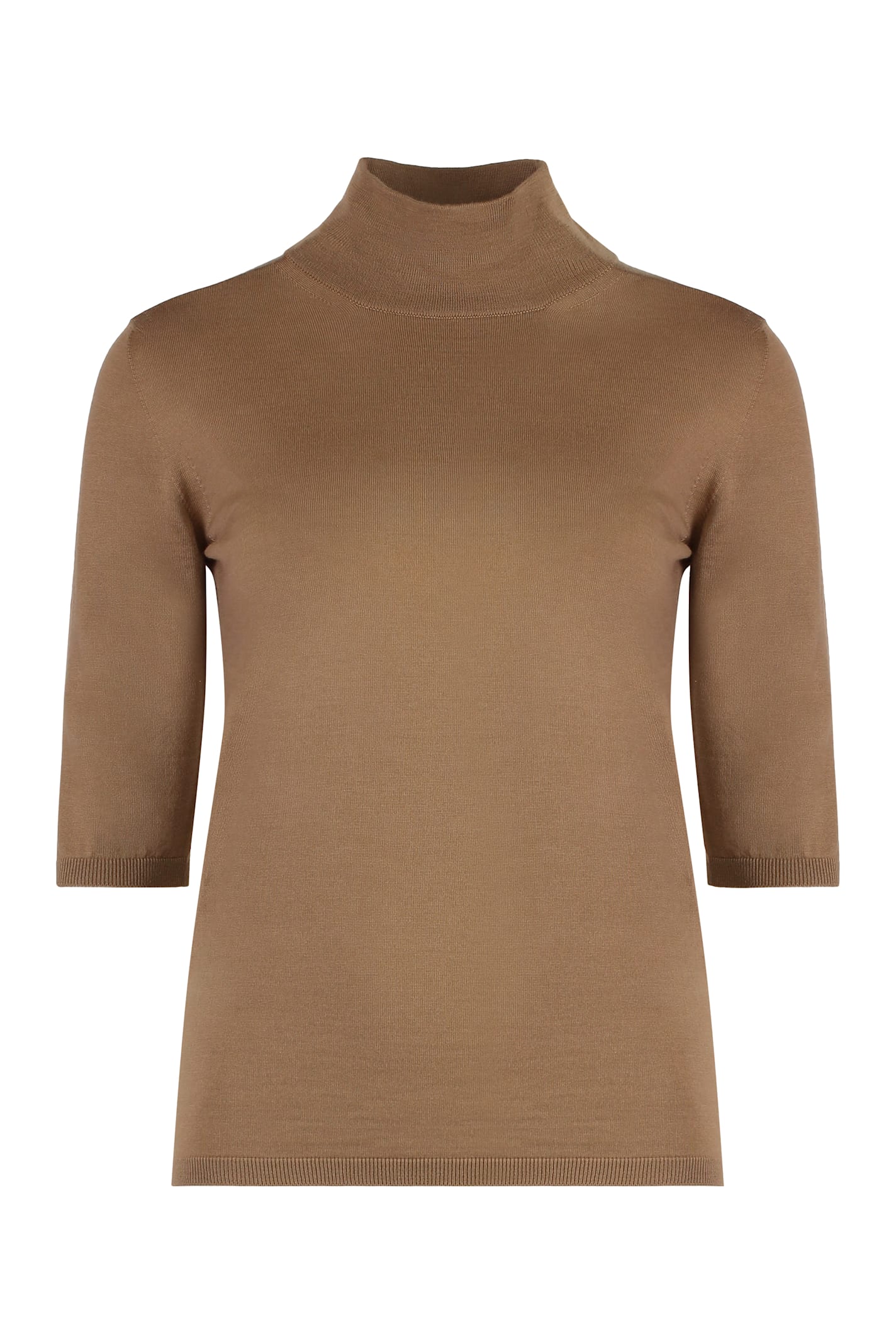 Max Mara Maglione A Collo Alto A Maniche Corte In Lana