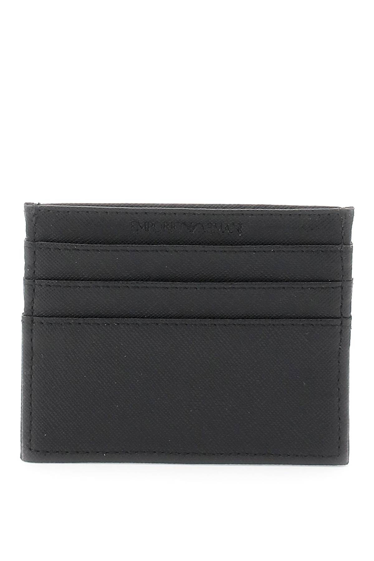 Shop Emporio Armani Eagle Cardholder In Black