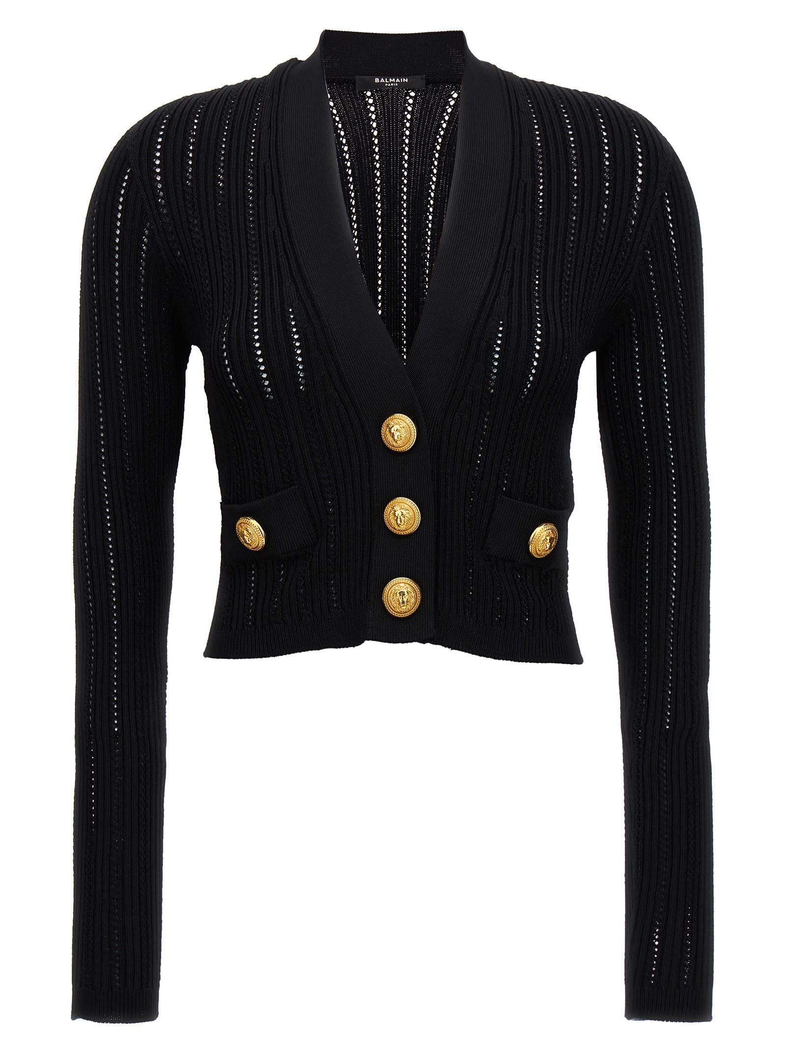 BALMAIN LOGO BUTTONS CARDIGAN