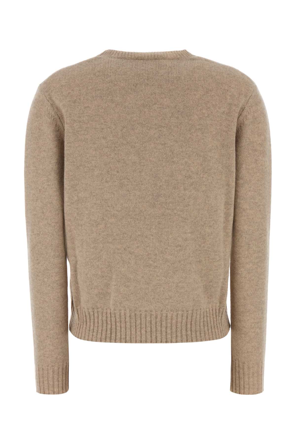 Max Mara Sand Cashmere Cinema Sweater In Green