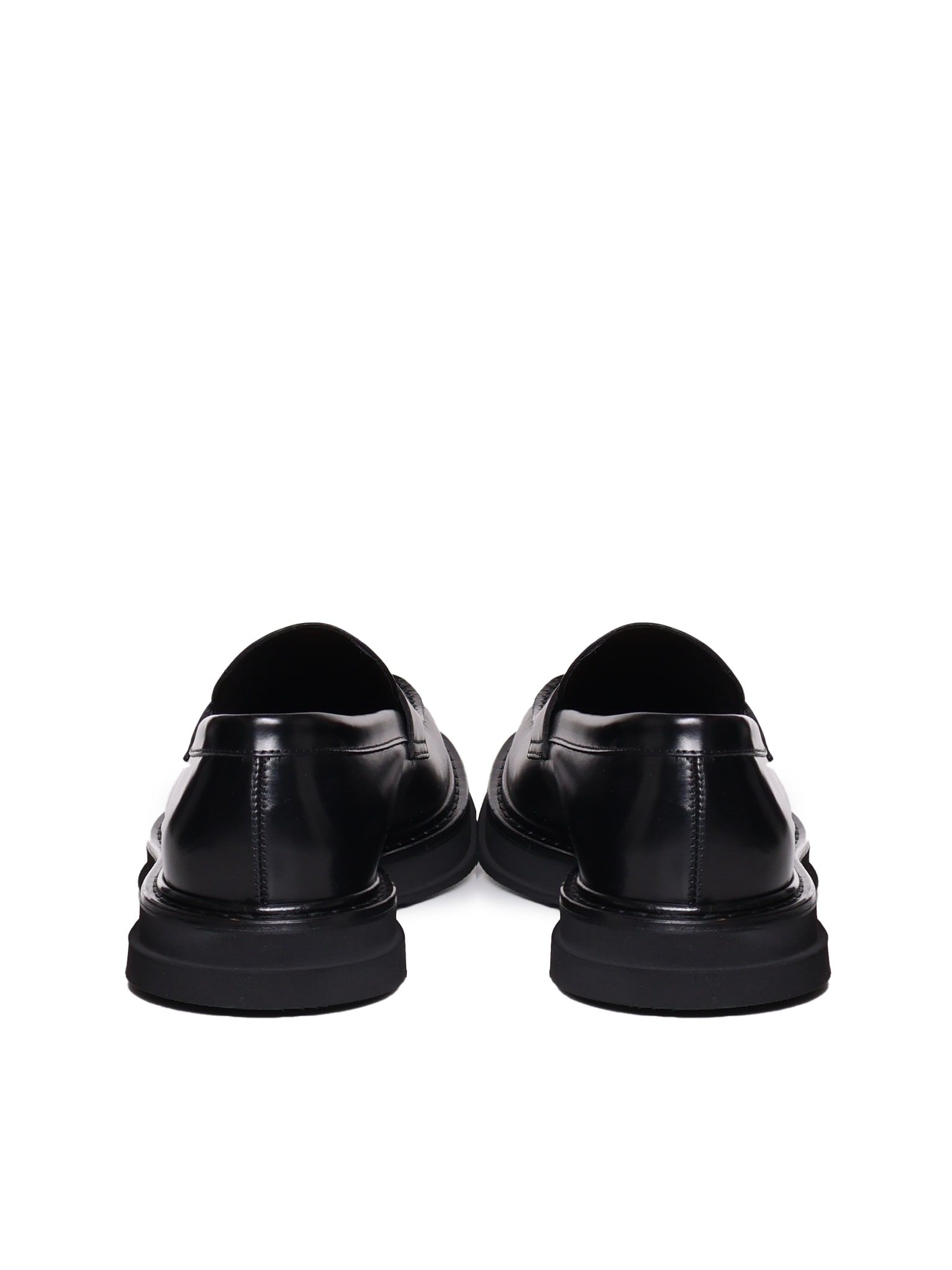 Shop Doucal's Shiny Loafers In Black