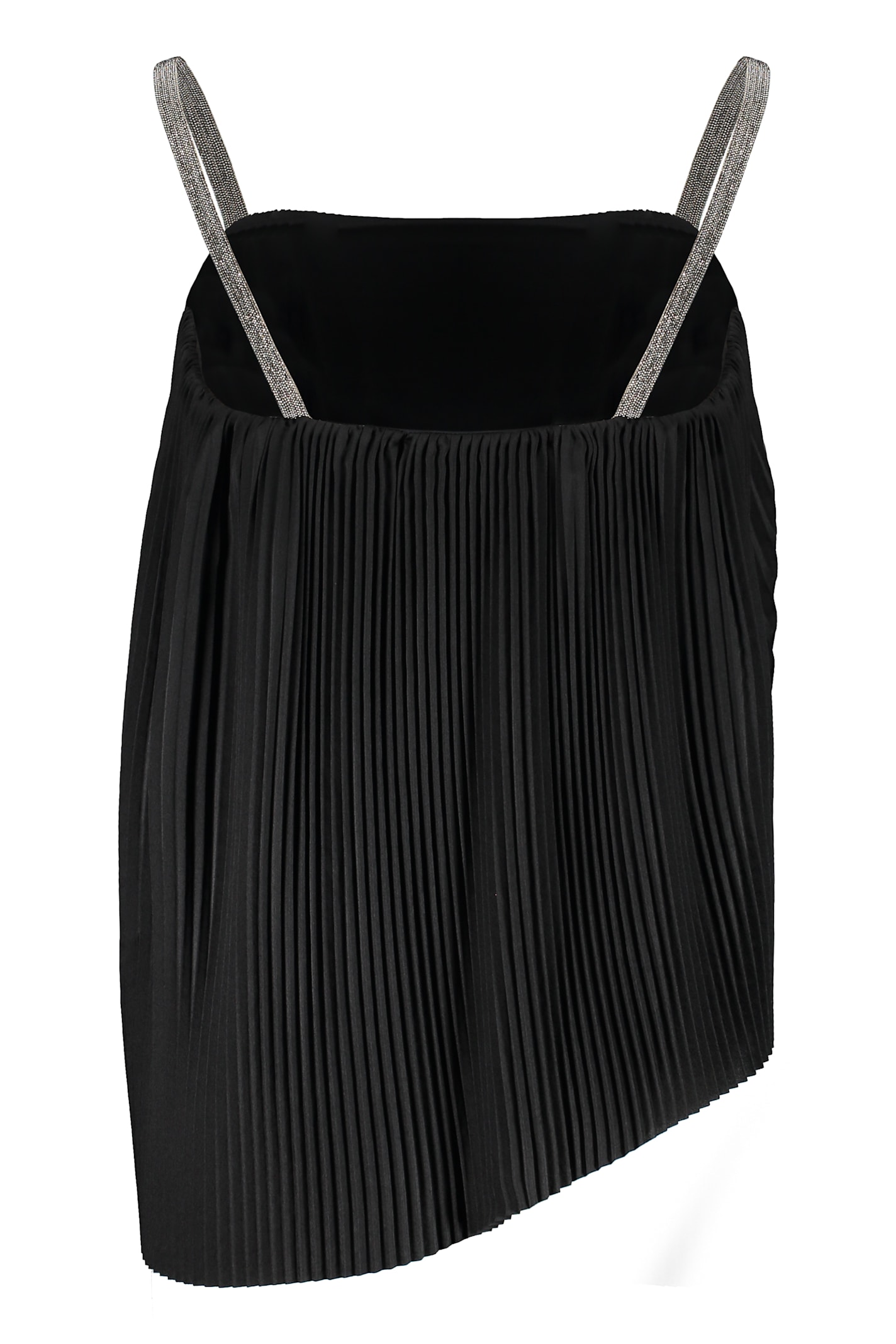 Fabiana Filippi Pleated Metallic-trim Vest Top In Black