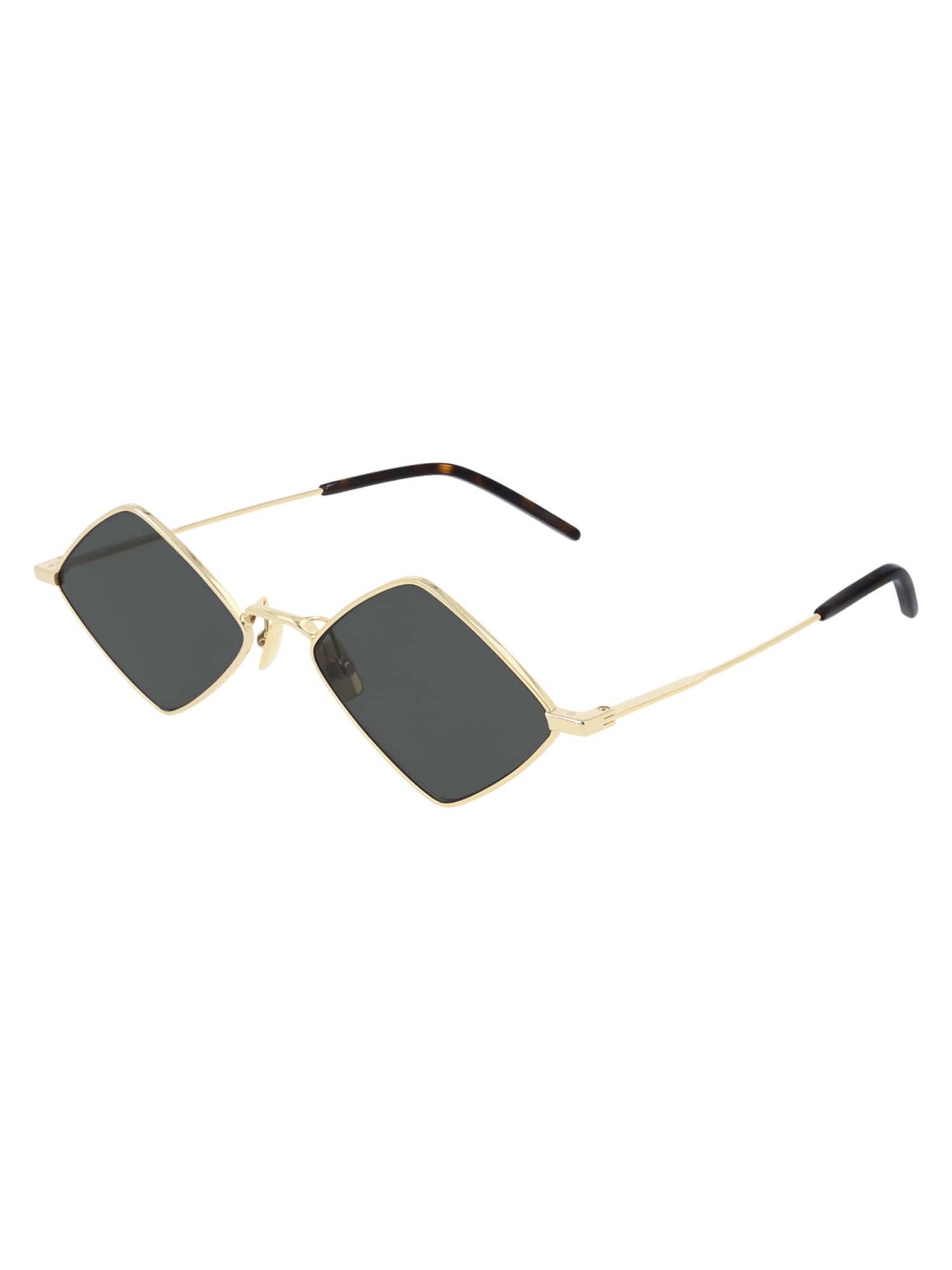 Shop Saint Laurent Sl 302 Lisa Sunglasses In Gold Gold Grey