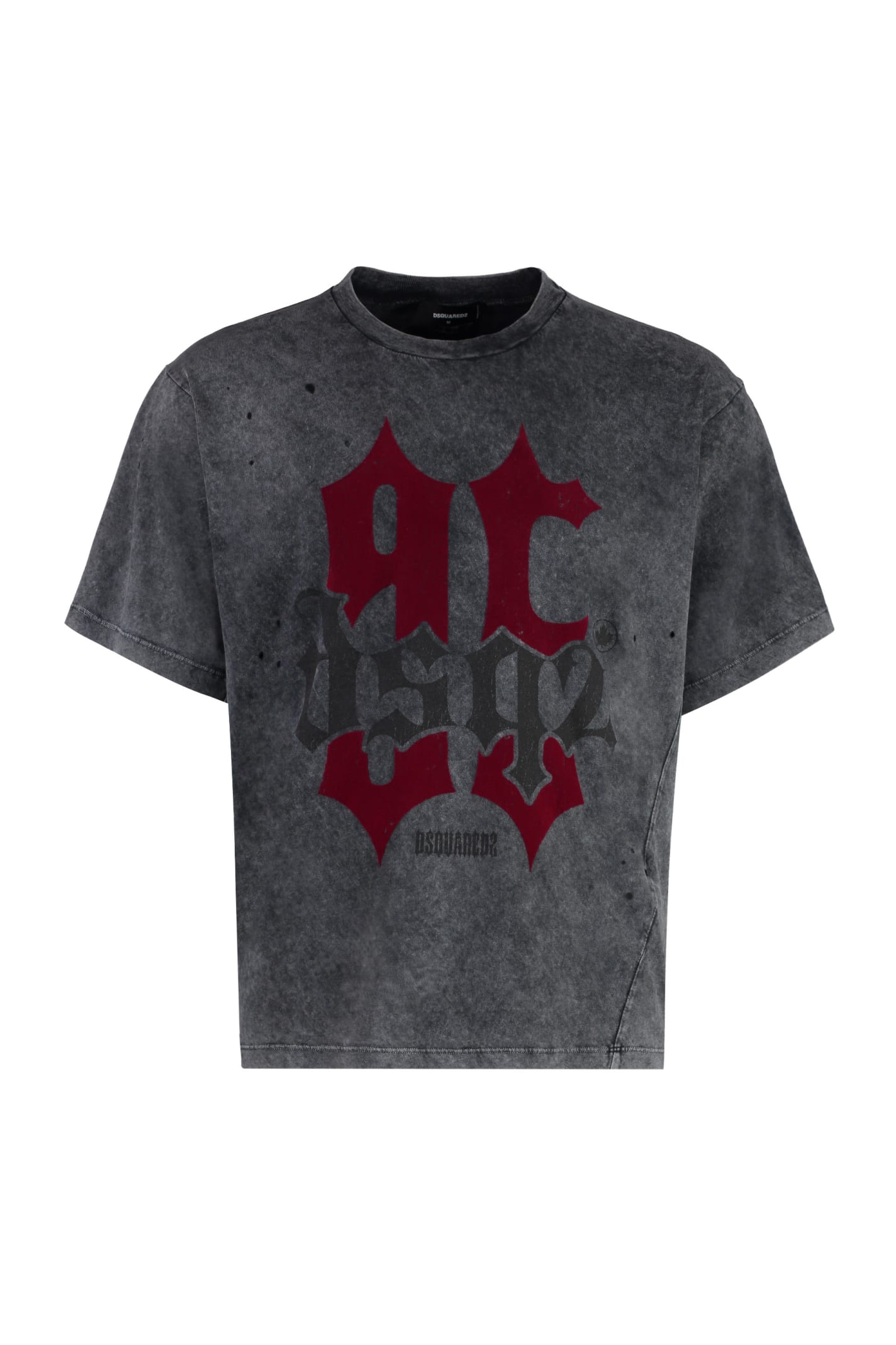 Shop Dsquared2 Cotton Crew-neck T-shirt In Grey