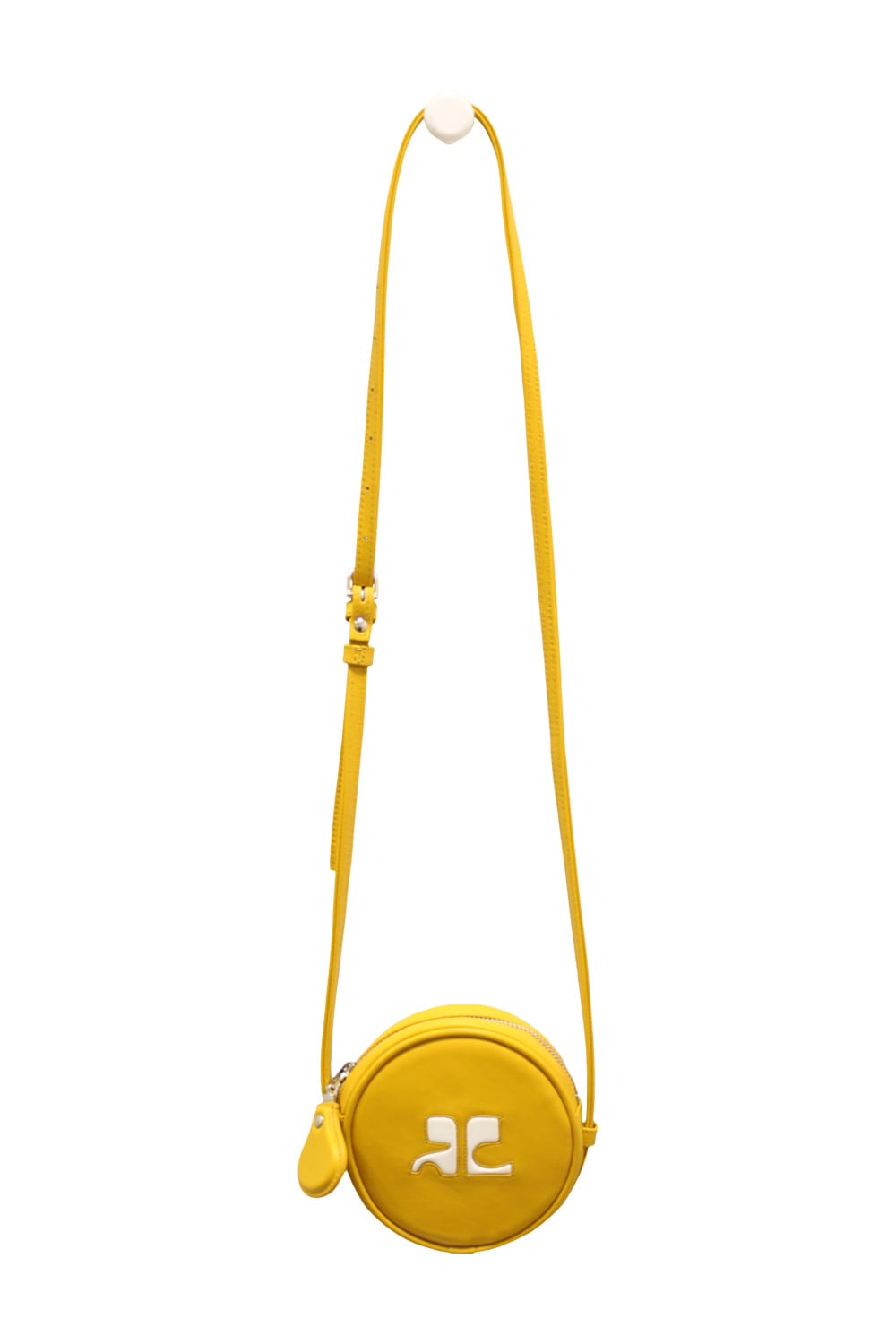 Courrèges Small Circle Bag In Yellow & Orange